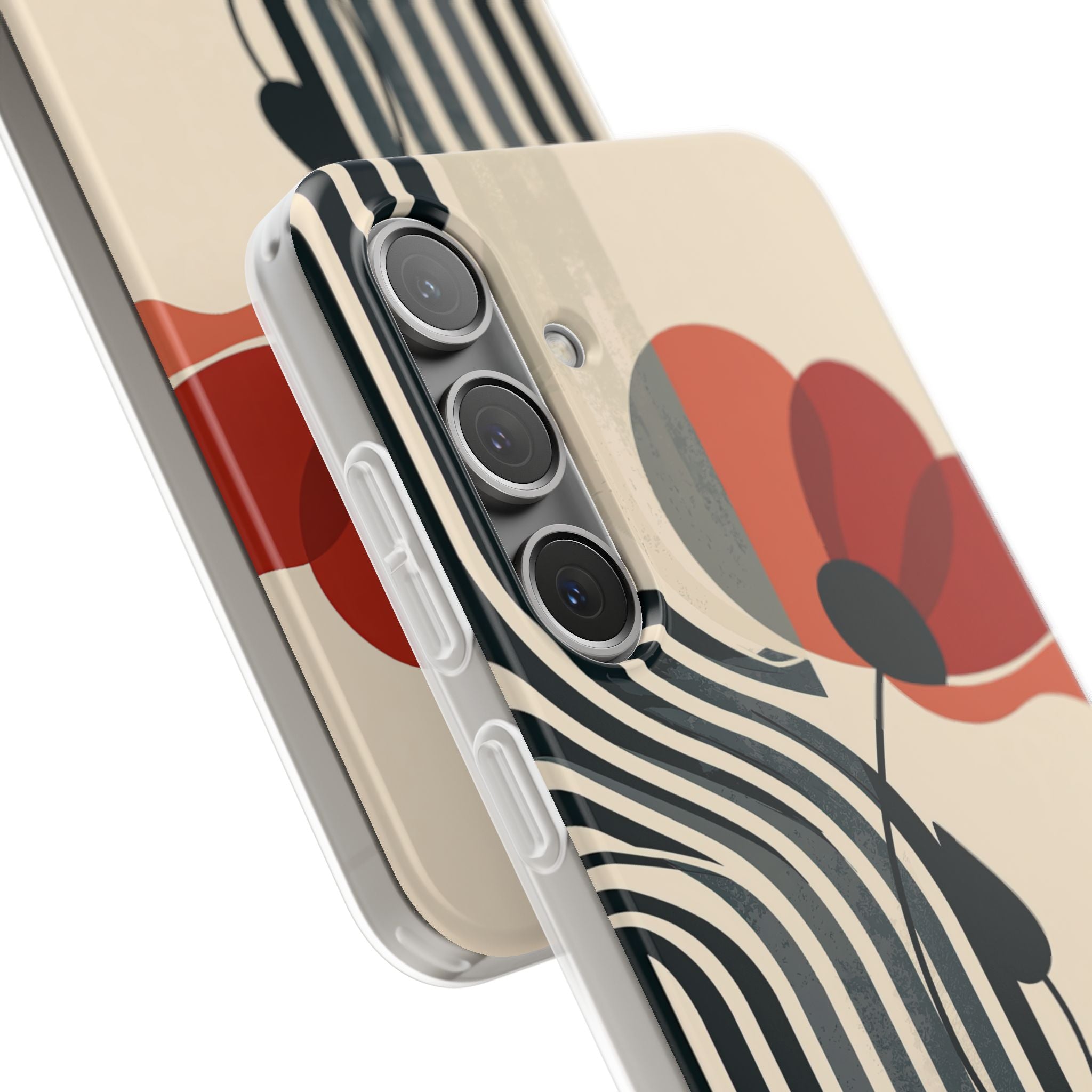 Beige Lite Phone Case for Samsung - Crimson Line Bloom