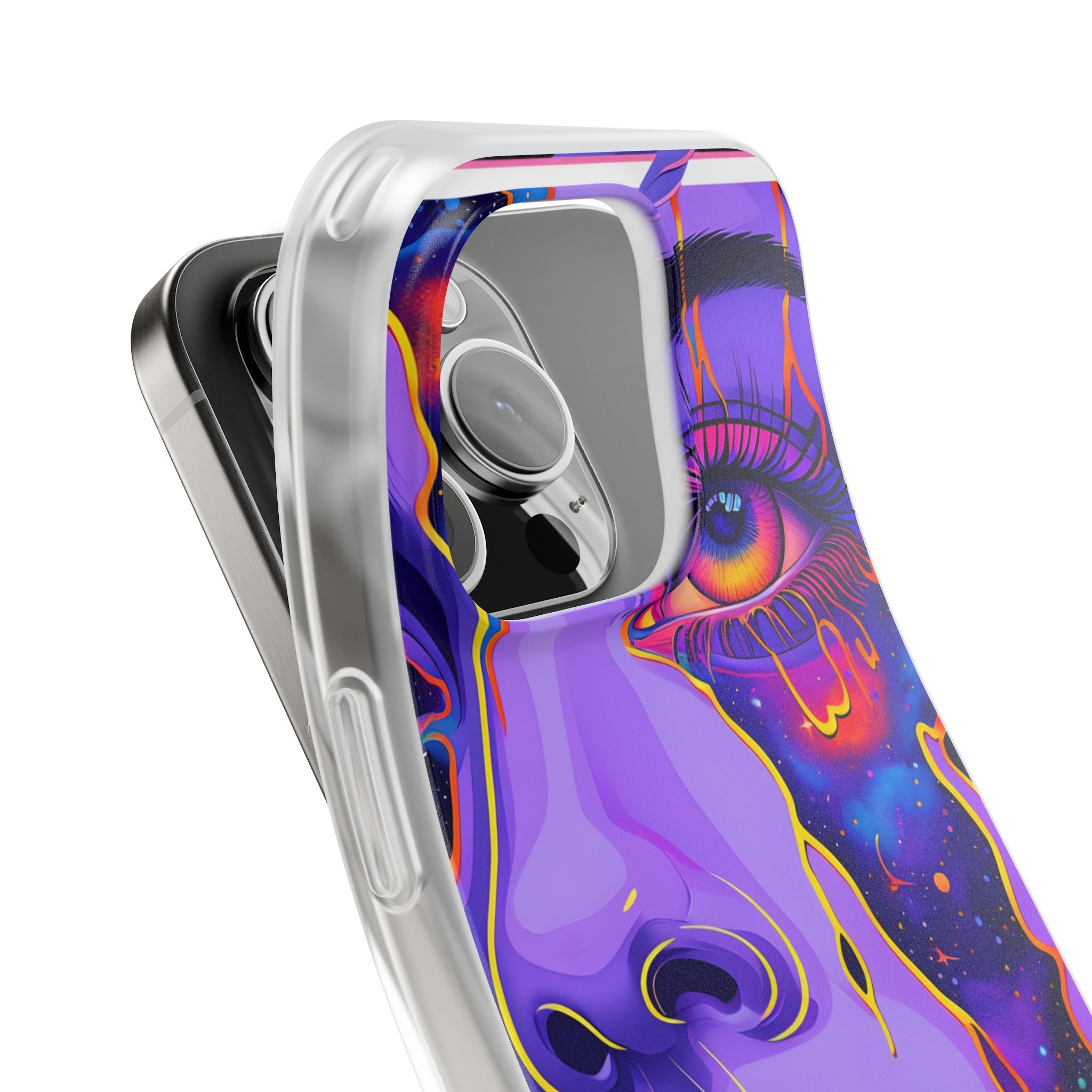 Violet Cosmic Gaze · Soft Custodia per iPhone