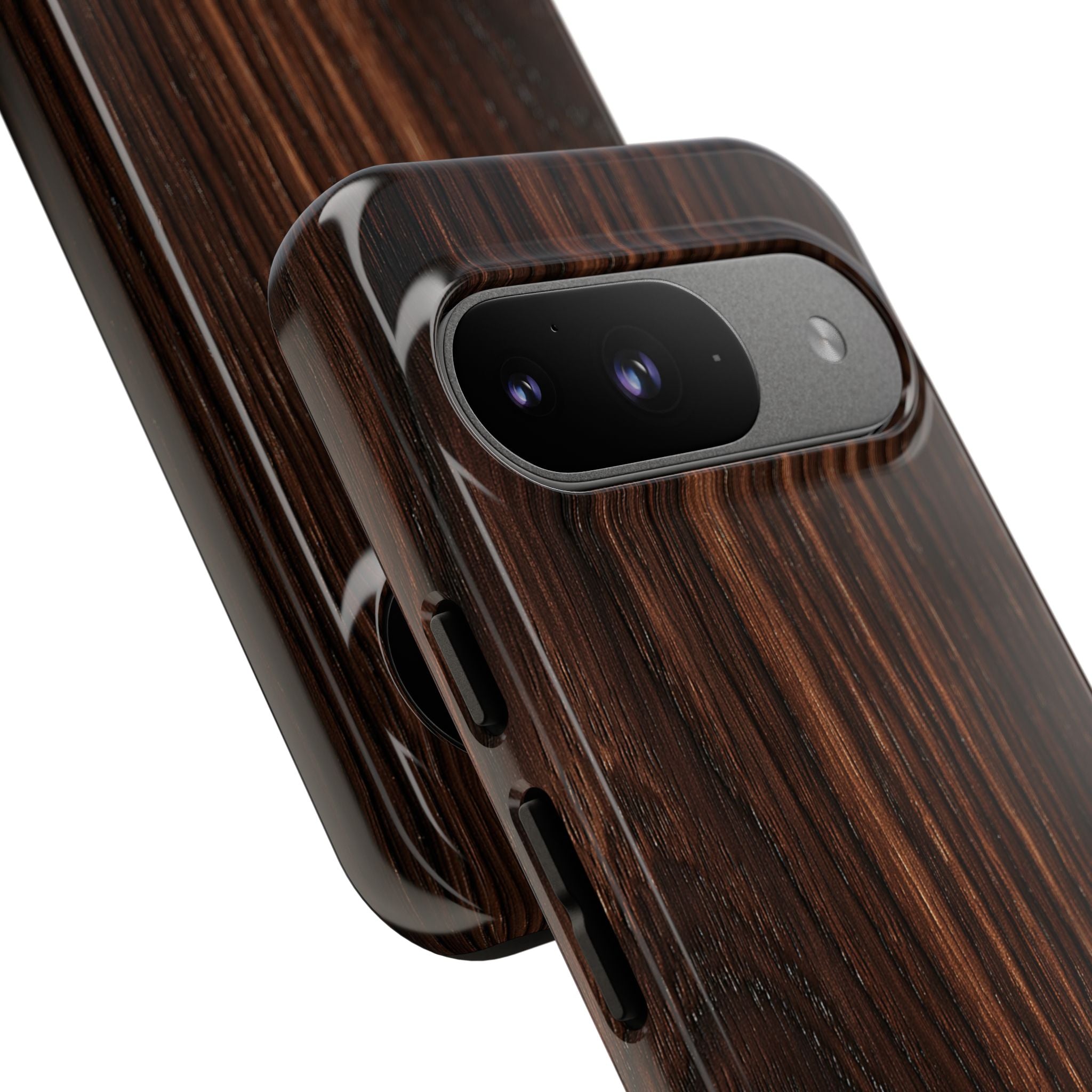Brown Tough Phone Case for Google Pixel - Burnished Mahogany Grain