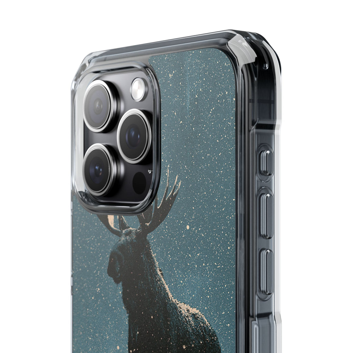Nordic Boreal Moose · Clear Impact Magnetic Phone Case for iPhone · Blue