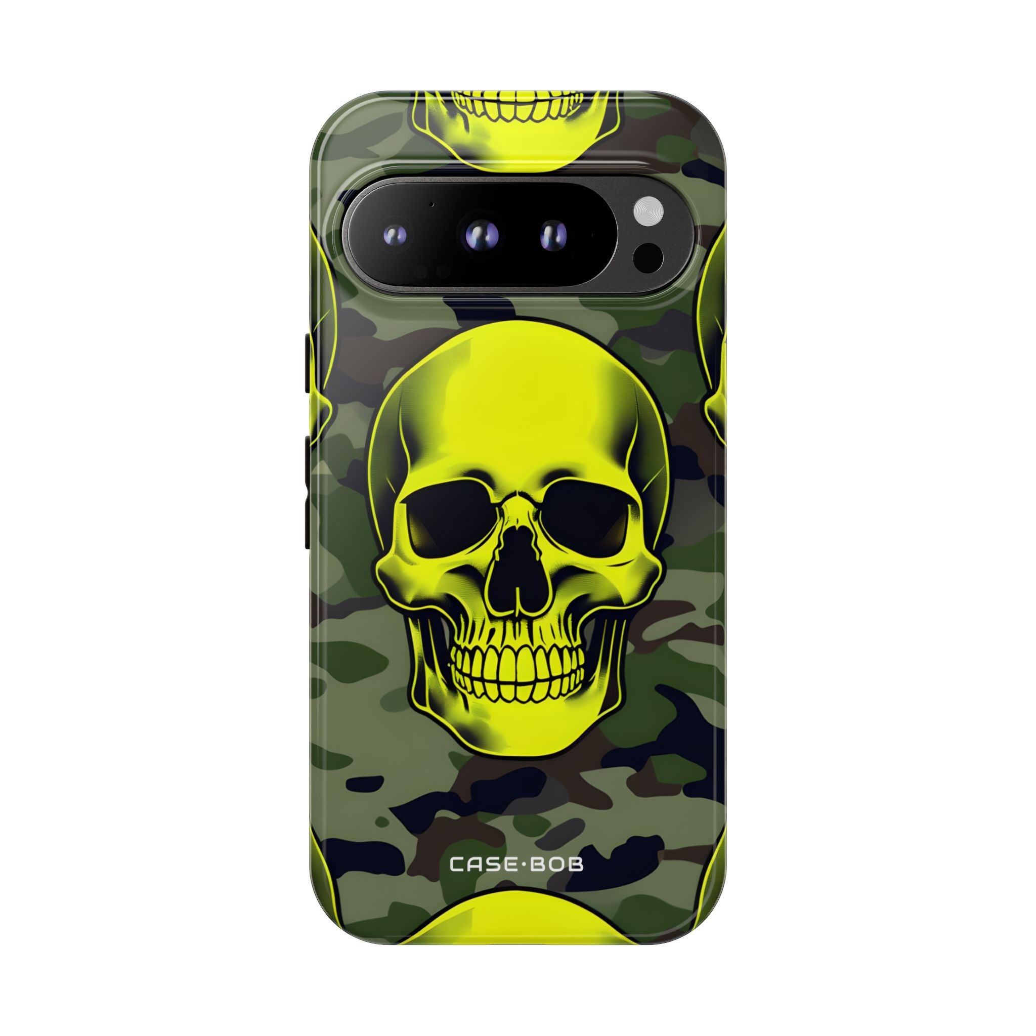 Neon Skull Camo Google Pixel 9 Pro Case - Tough