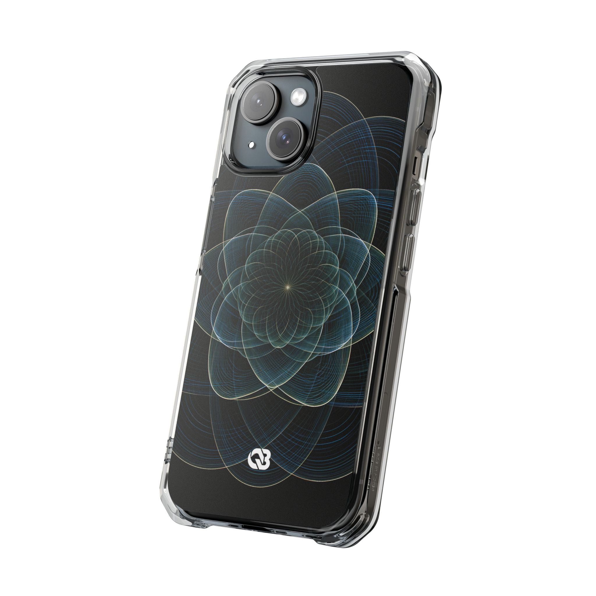 Blue Impact MagSafe Phone Case for iPhone - Celestial Wireframe Bloom
