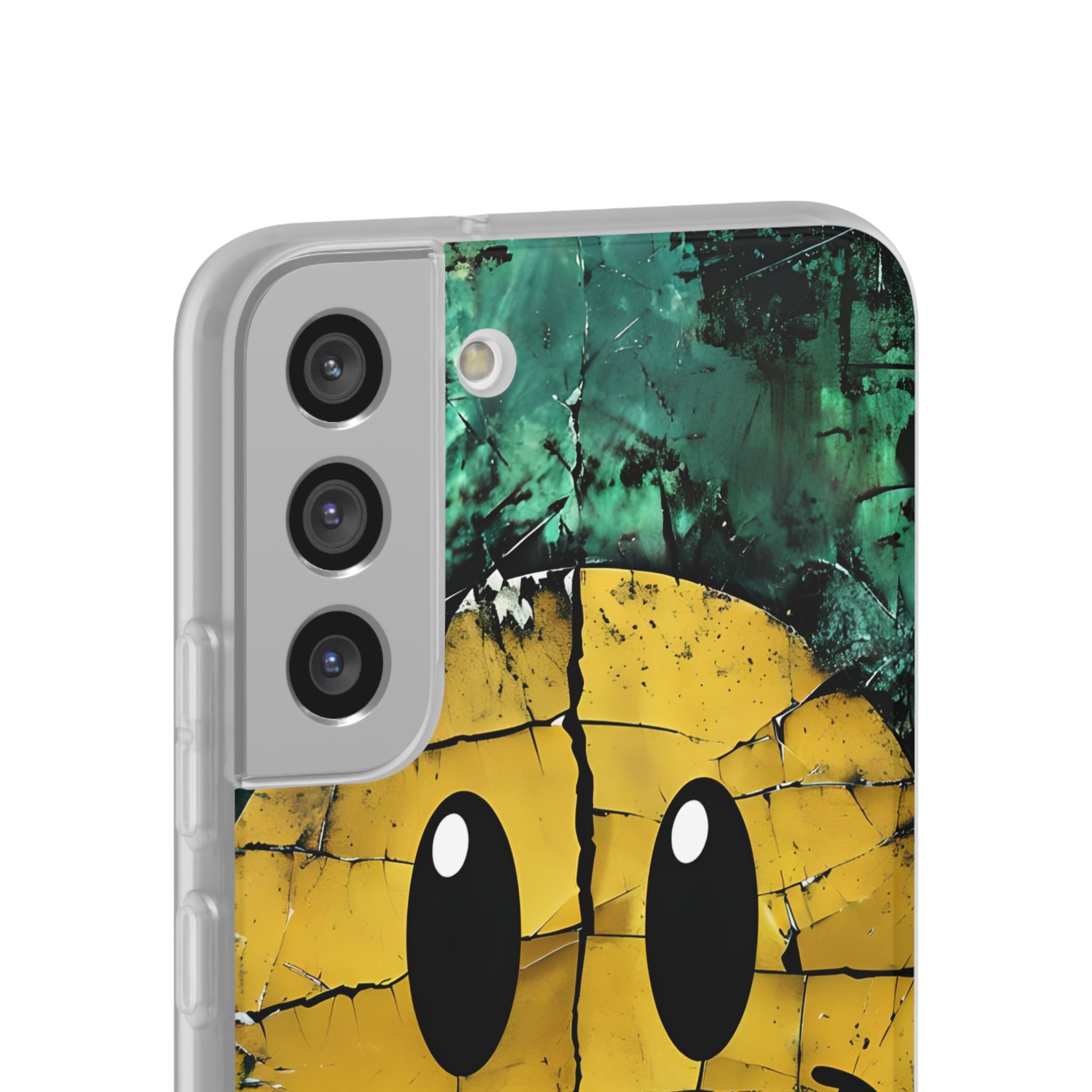 Fractured Yellow Grin · Soft Custodia per Samsung