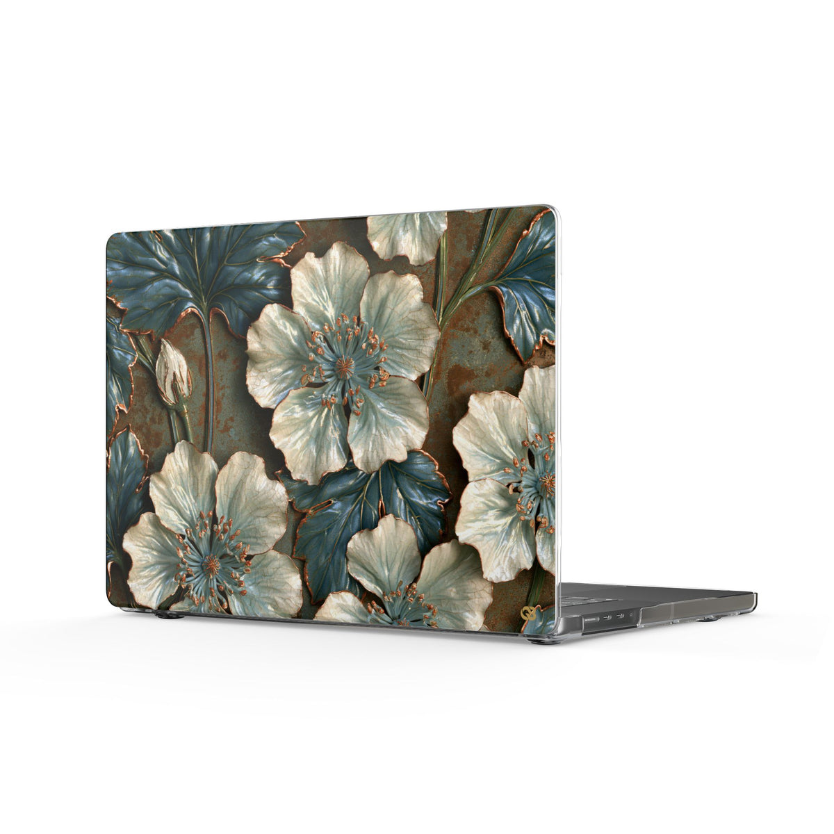 Gilded Blossom Reverie · Clear Hard Case for MacBook · Teal