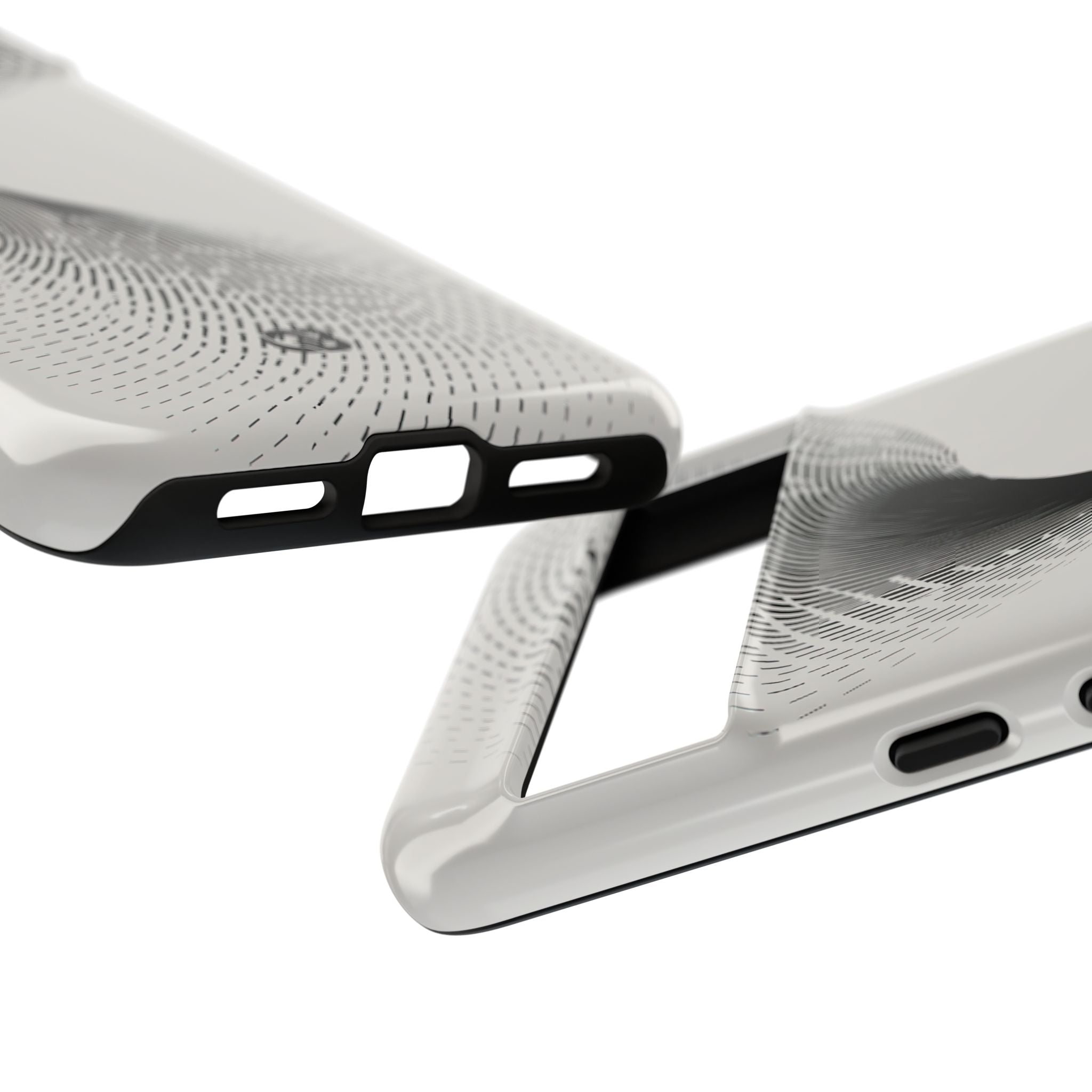 White Tough Phone Case for Google Pixel - Linear Torsion Grid