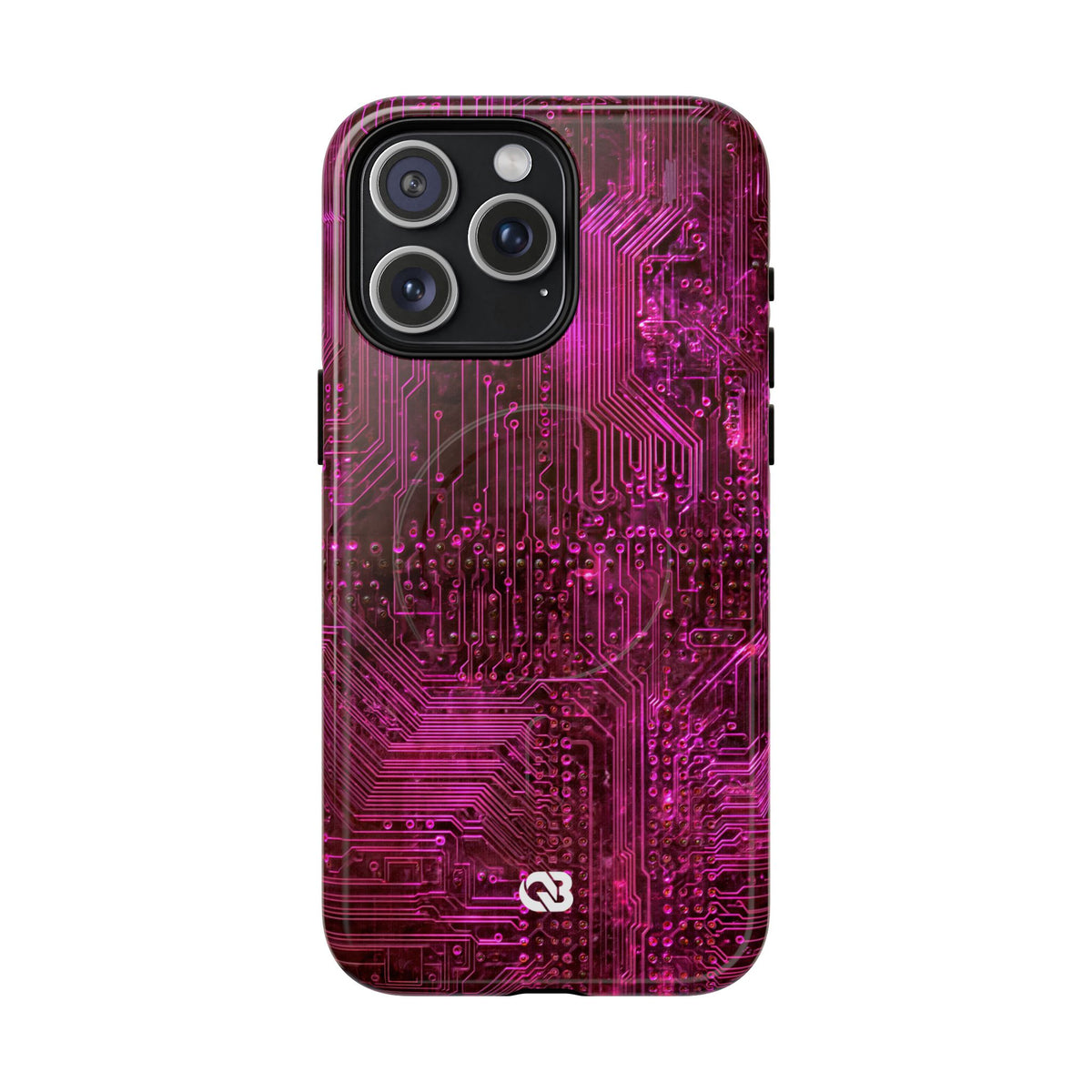 Magenta Circuit Trace · Tough 2.0 Magnetic Phone Case for iPhone · Pink