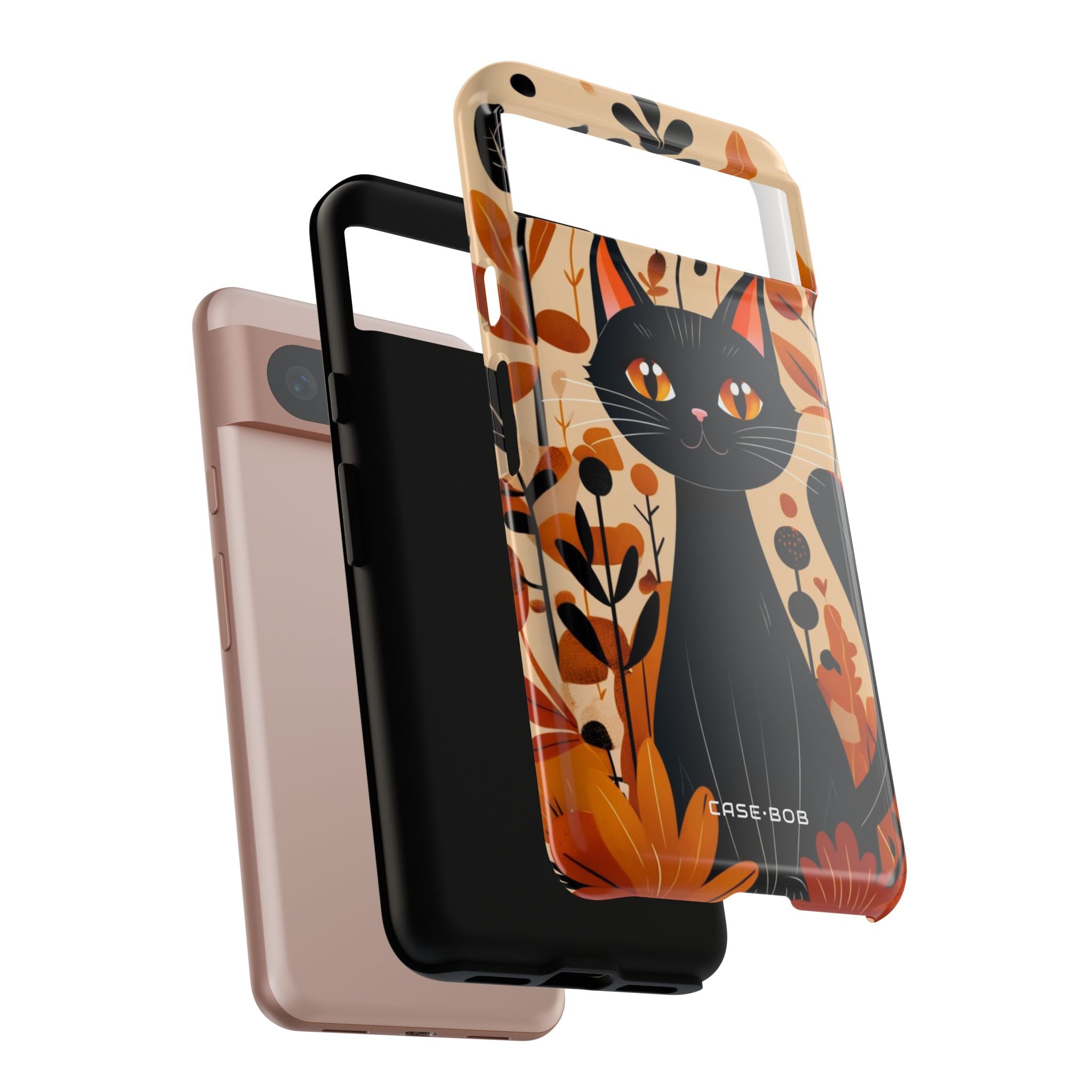 Black Cat Glow Google Pixel 8 Case - Tough