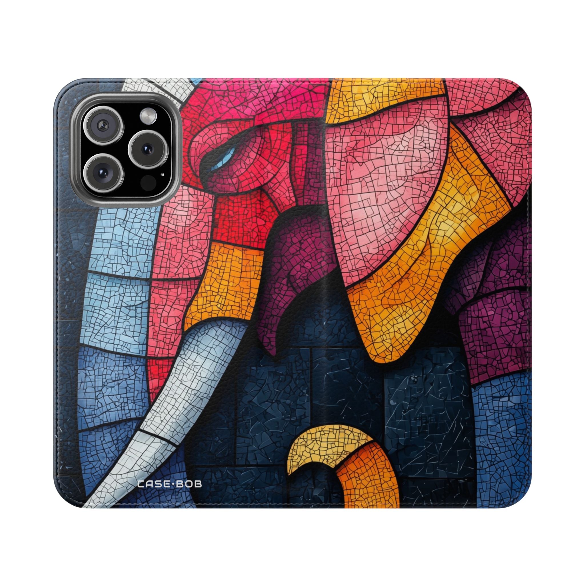 Blue Mosaic Elephant - iPhone 16 Max Case - Wallet