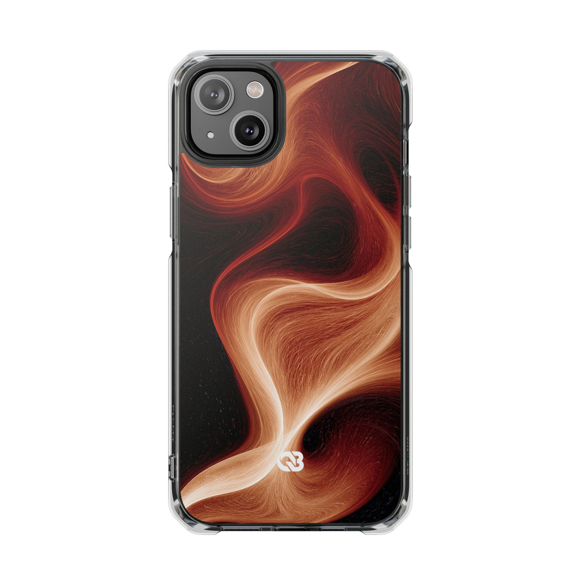 Solar Ember Flow · Clear Impact Magnetic Phone Case for iPhone · Orange