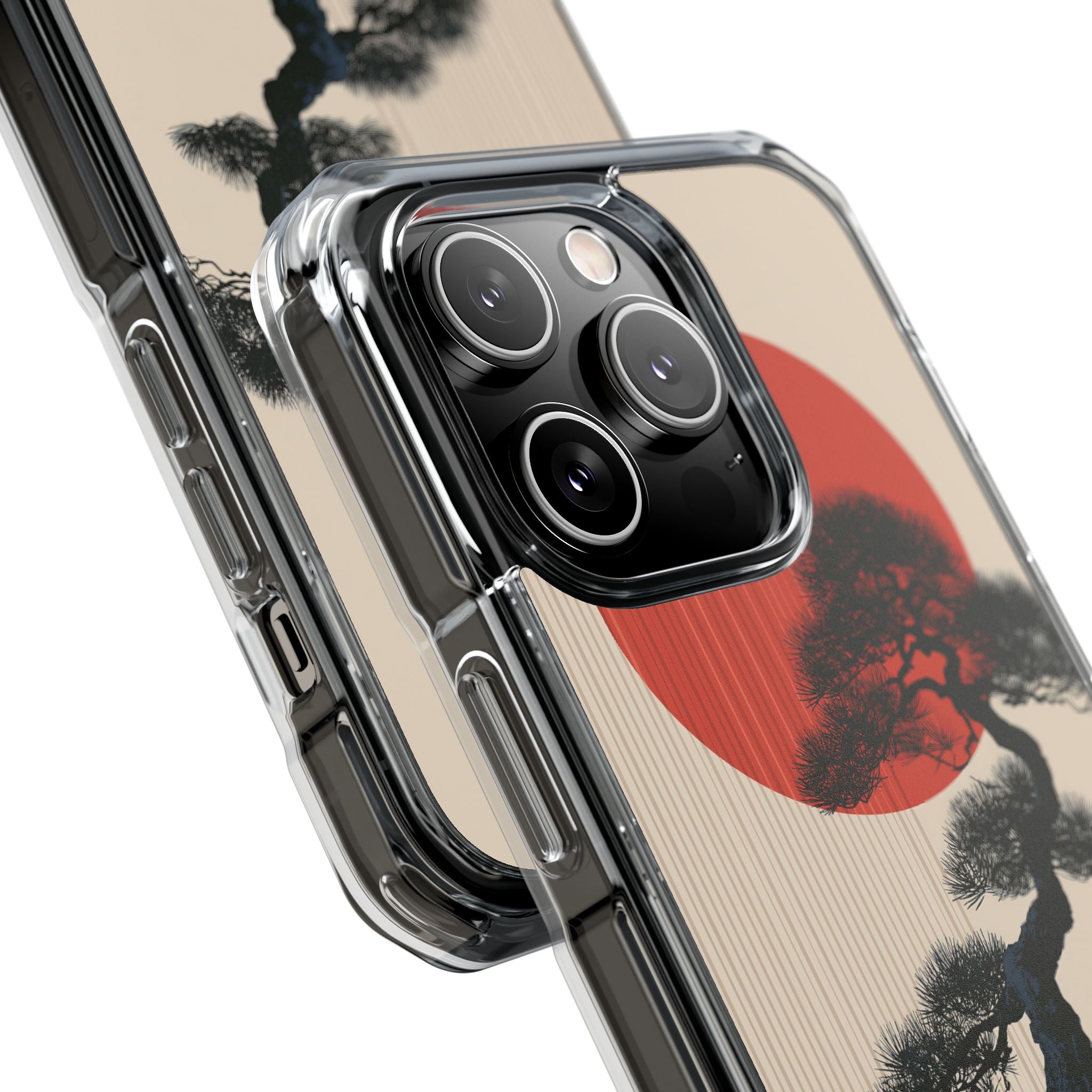 Beige Impact MagSafe Phone Case for iPhone - Kyoto Crimson Pine
