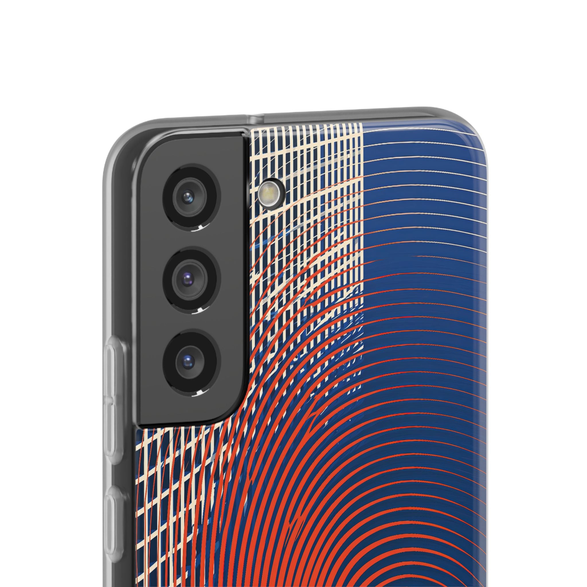 Blue Lite Phone Case for Samsung - Orange Orbit Grid