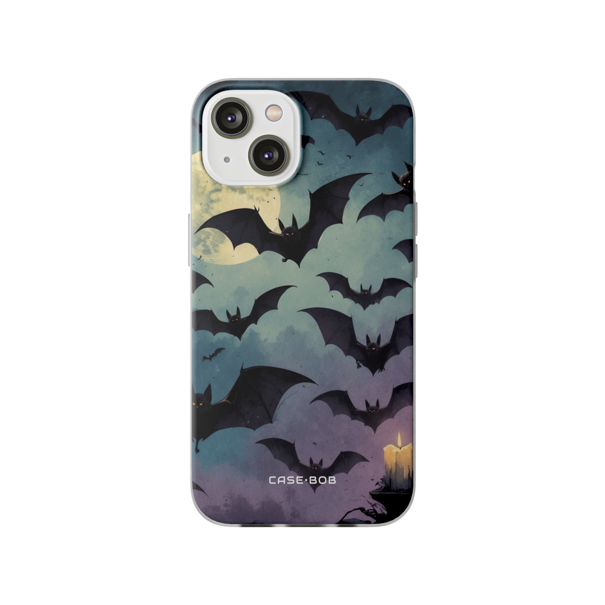 Glødende flagermus-sværm iPhone 14 Cover - Blødt