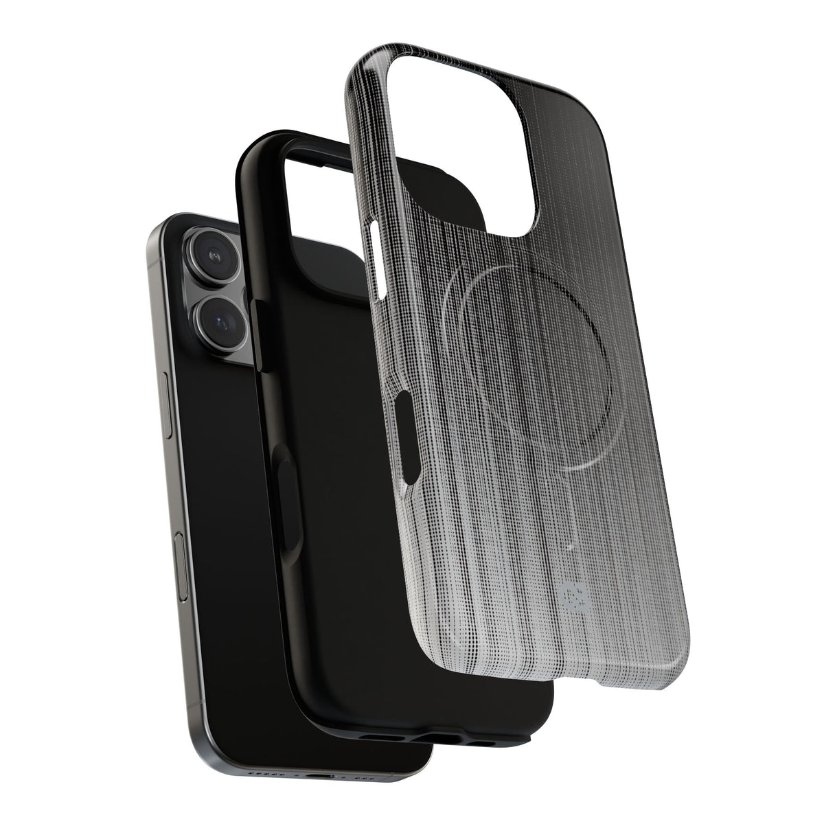 Grey Tough 2.0 Magsafe Phone Case for iPhone - Static Vertical Dither