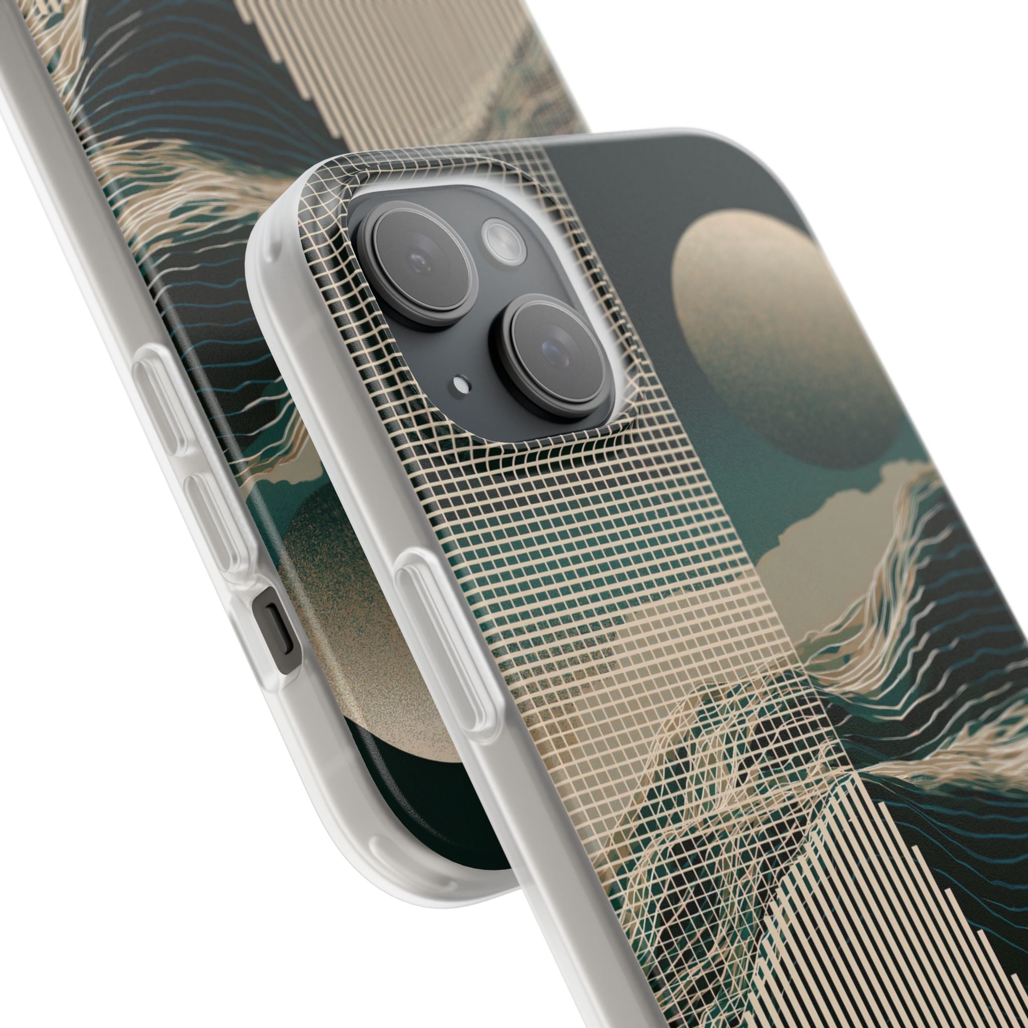 Green Lite Phone Case for iPhone - Lunar Moss Topography