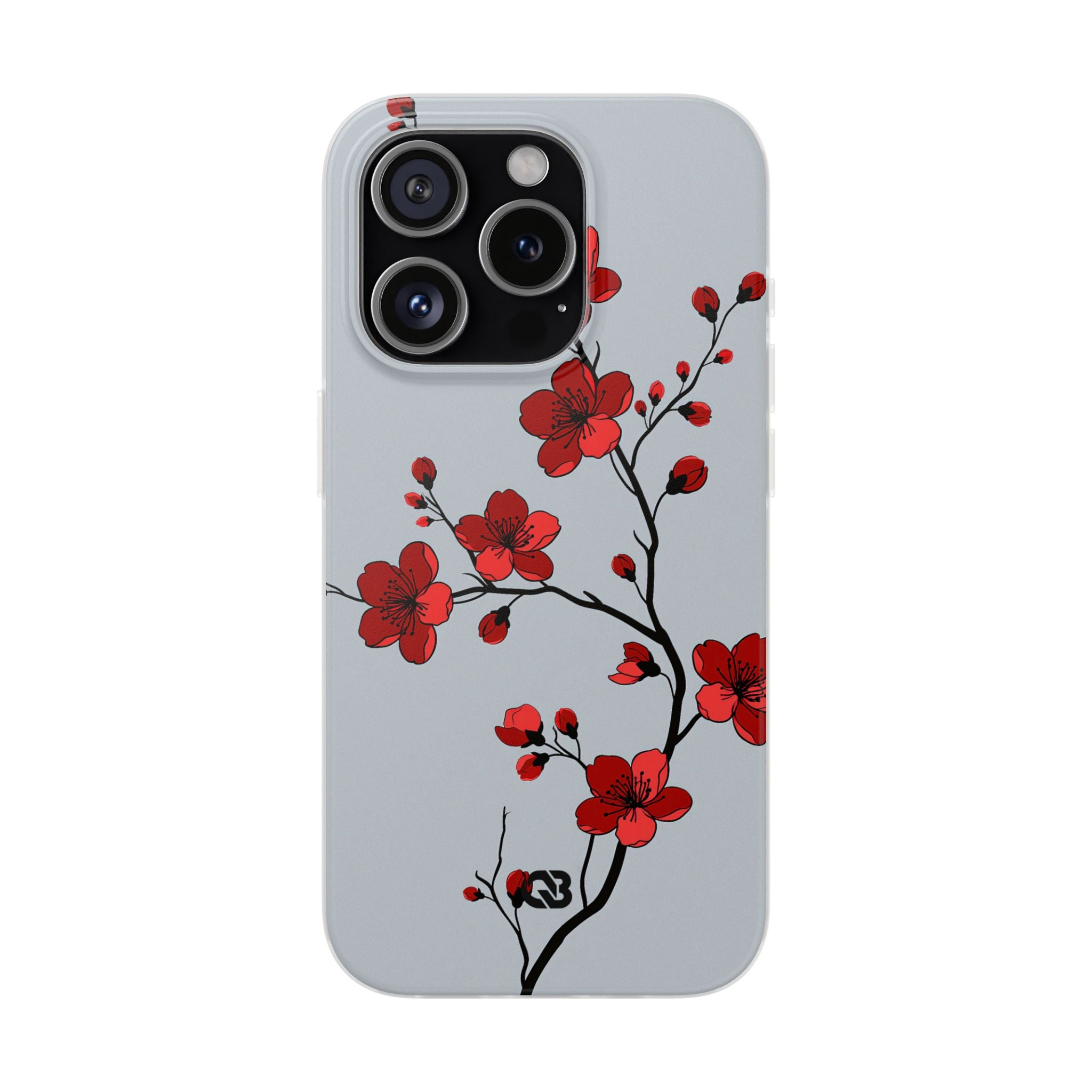 Grey Lite Phone Case for iPhone - Crimson Blossom Onyx