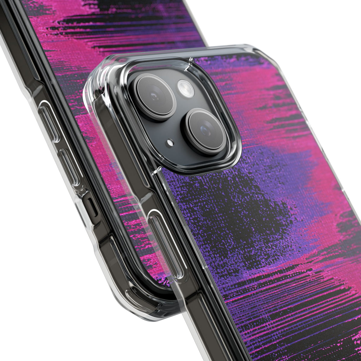 Neon Signal Shift · Clear Impact Magnetic Phone Case for iPhone · Purple