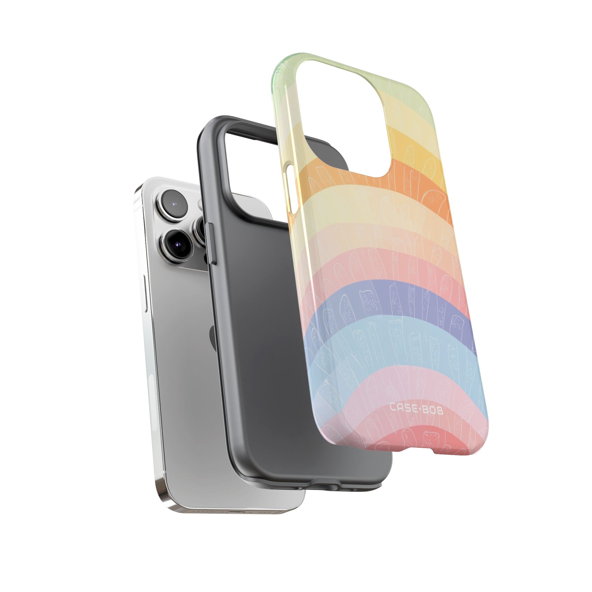 Pastell Regenbogen Bänder iPhone 14 Pro Case - Tough