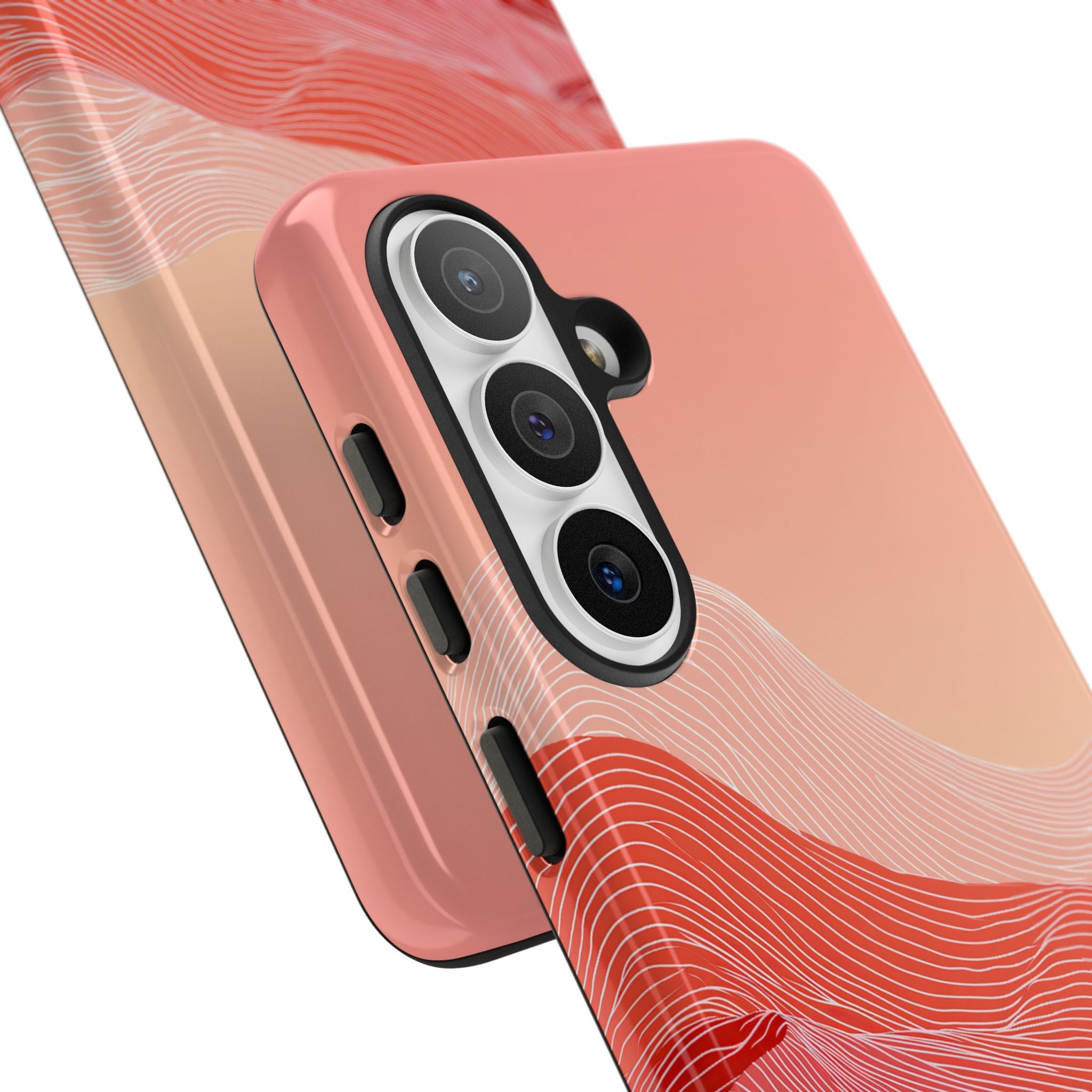 Red Tough Phone Case for Samsung - Crimson Ridge Contour