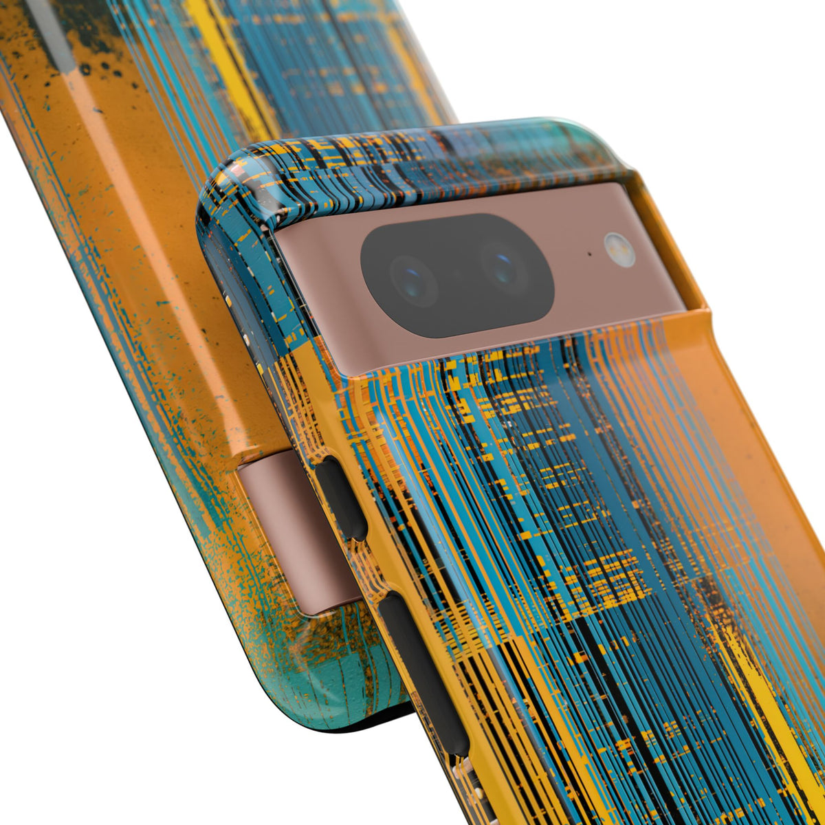 Cyber Glitch Stream · Tough Phone Case for Pixel · Teal