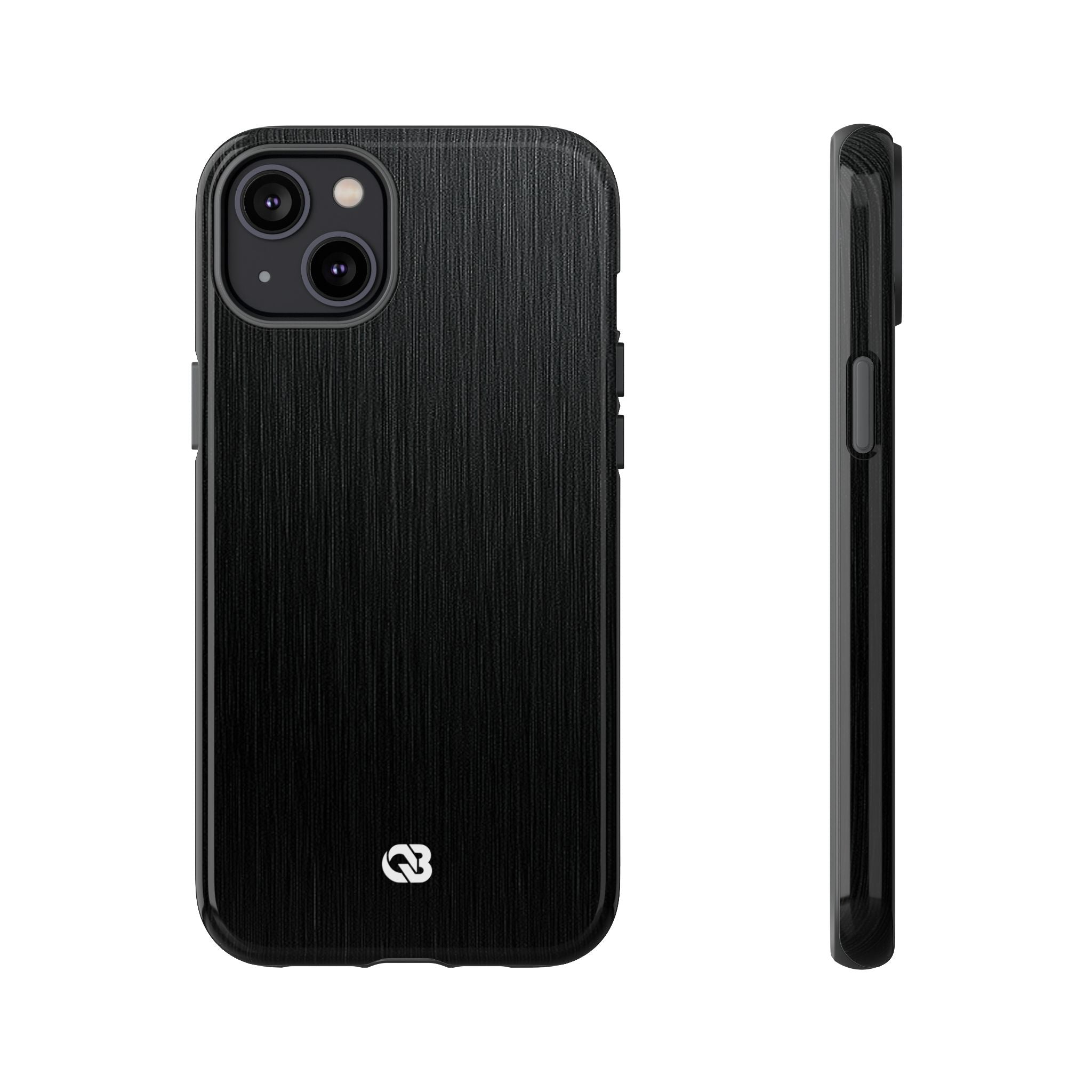 Black Tough Phone Case for iPhone - Brushed Obsidian Slate