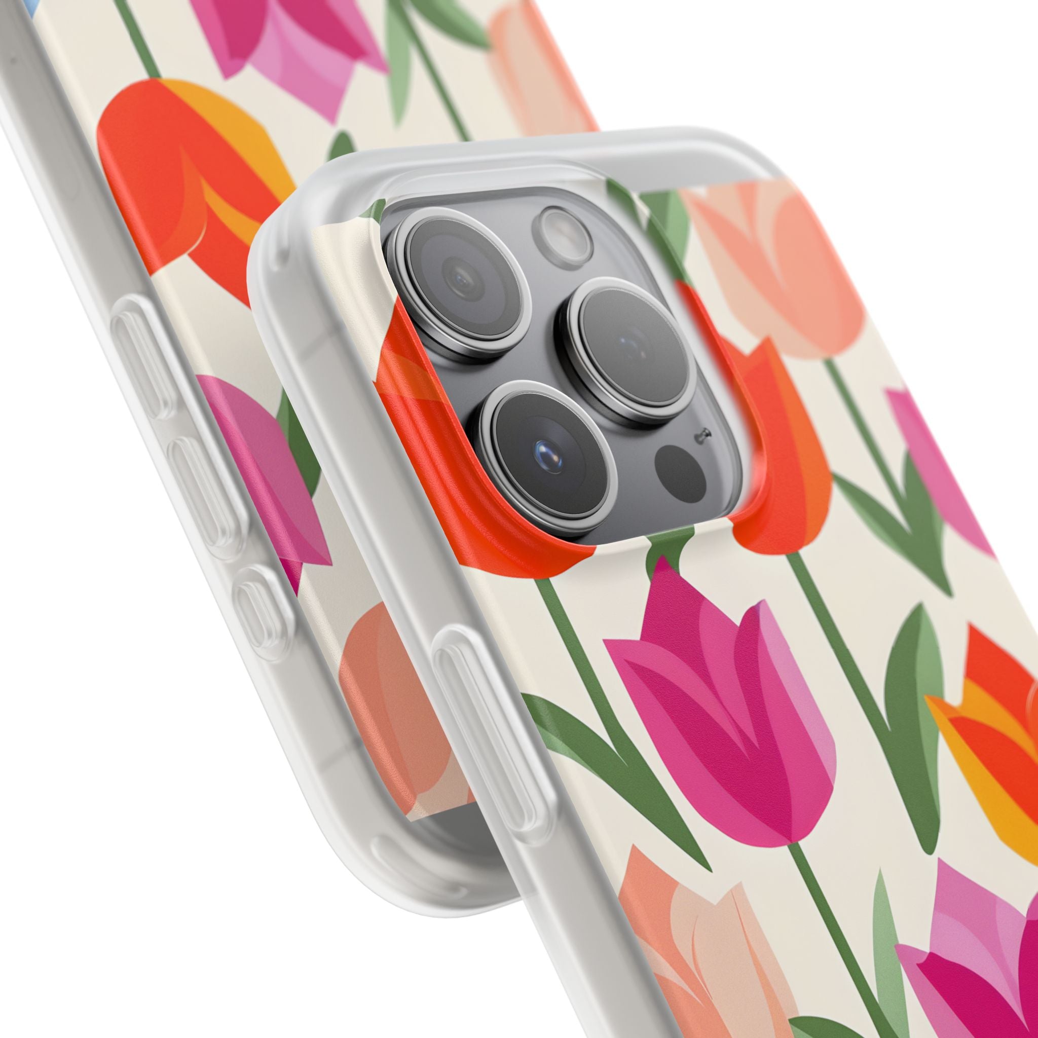Vibrant Petal Grid · Soft Phone Case for iPhone