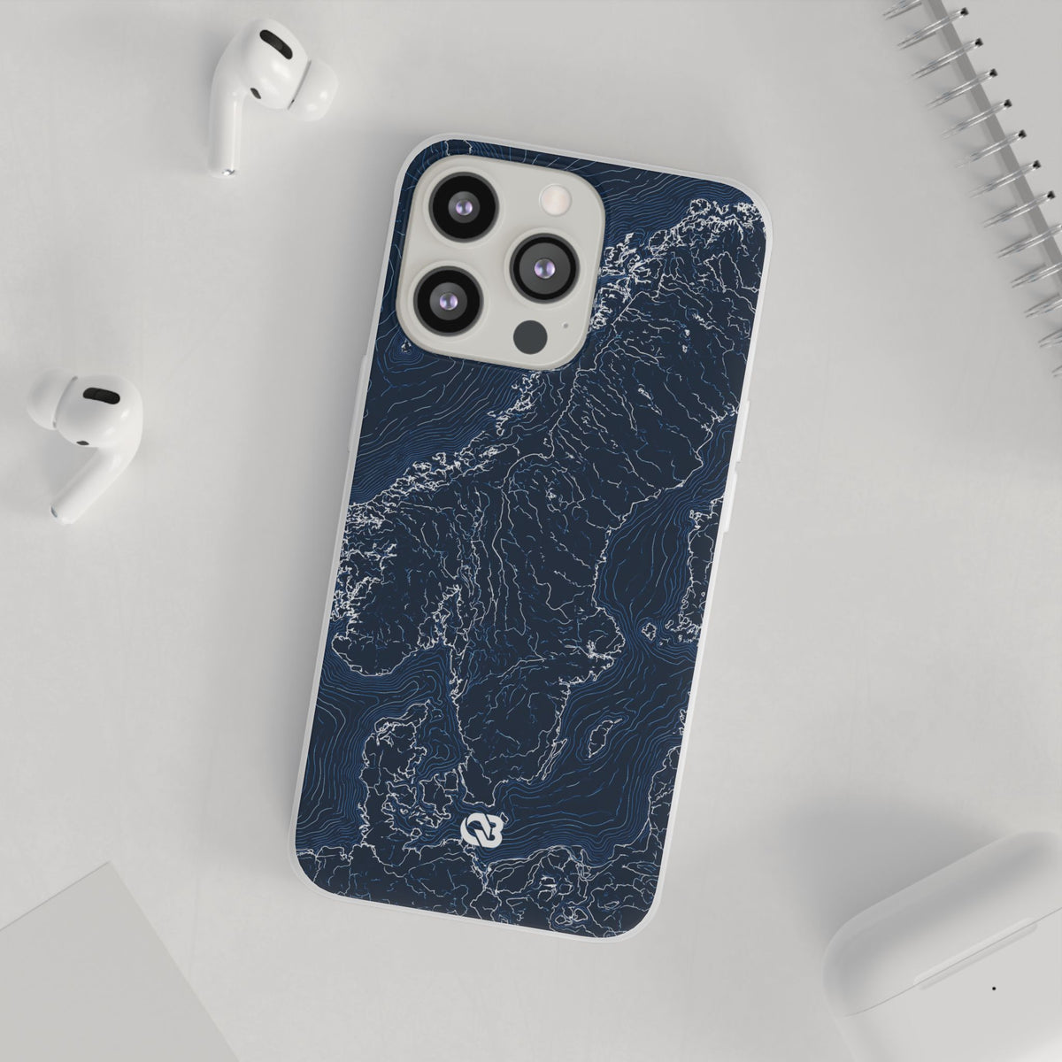 Nordic Contour Chart · Lite Phone Case for iPhone · Blue