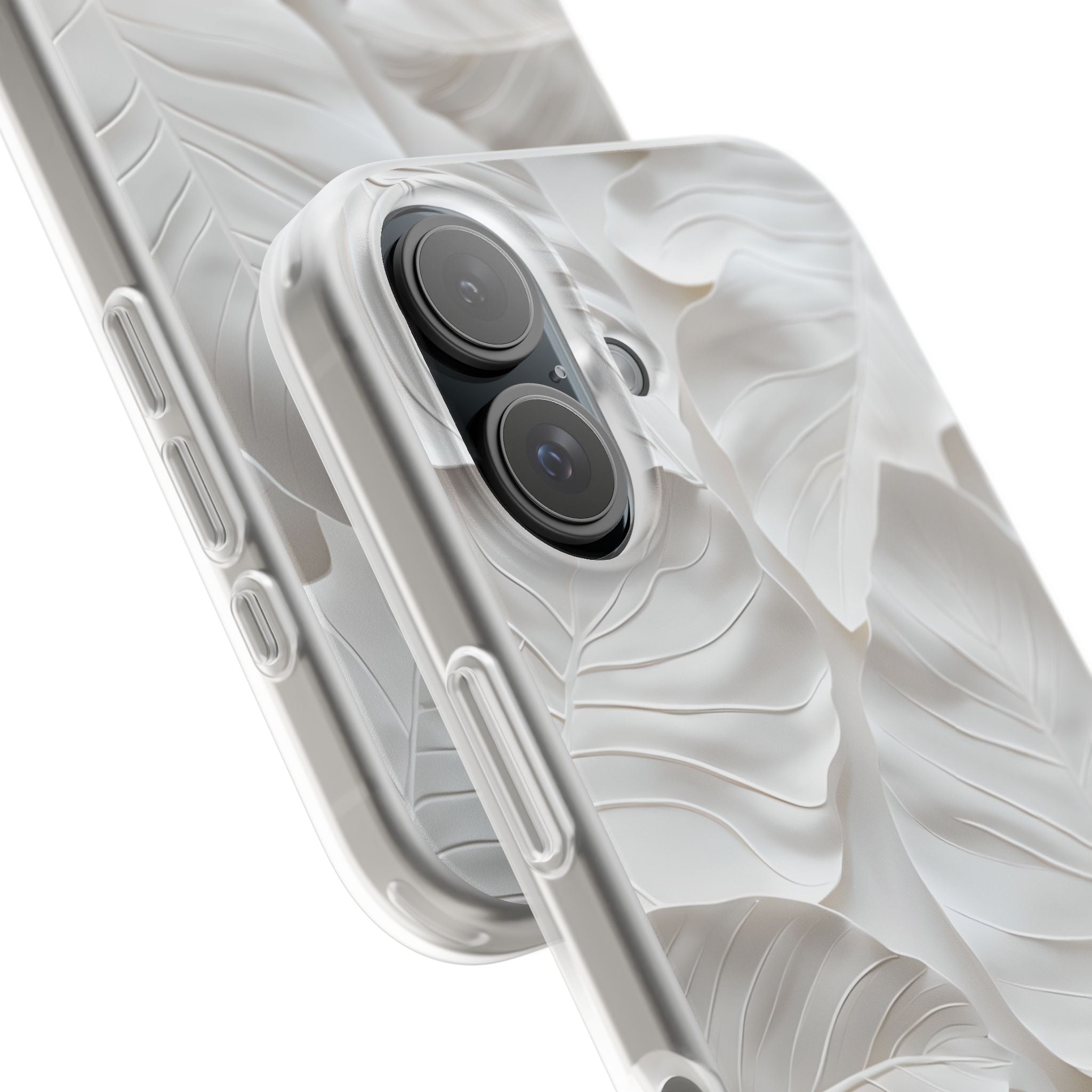 Sculpted Ivory Leaves · Soft Phone Case for iPhone