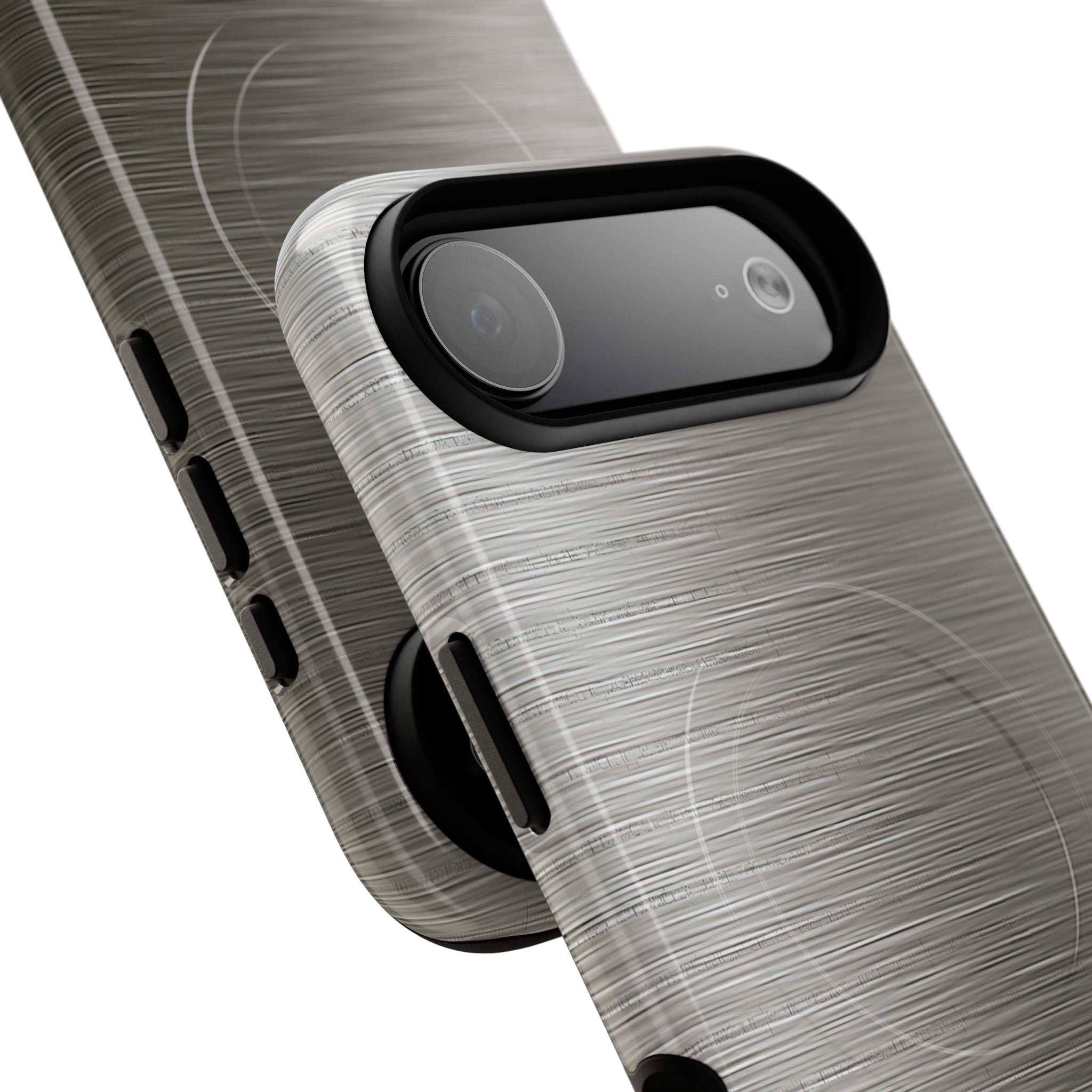 Grey Tough 2.0 Magsafe Phone Case for iPhone - Brushed Industrial Steel