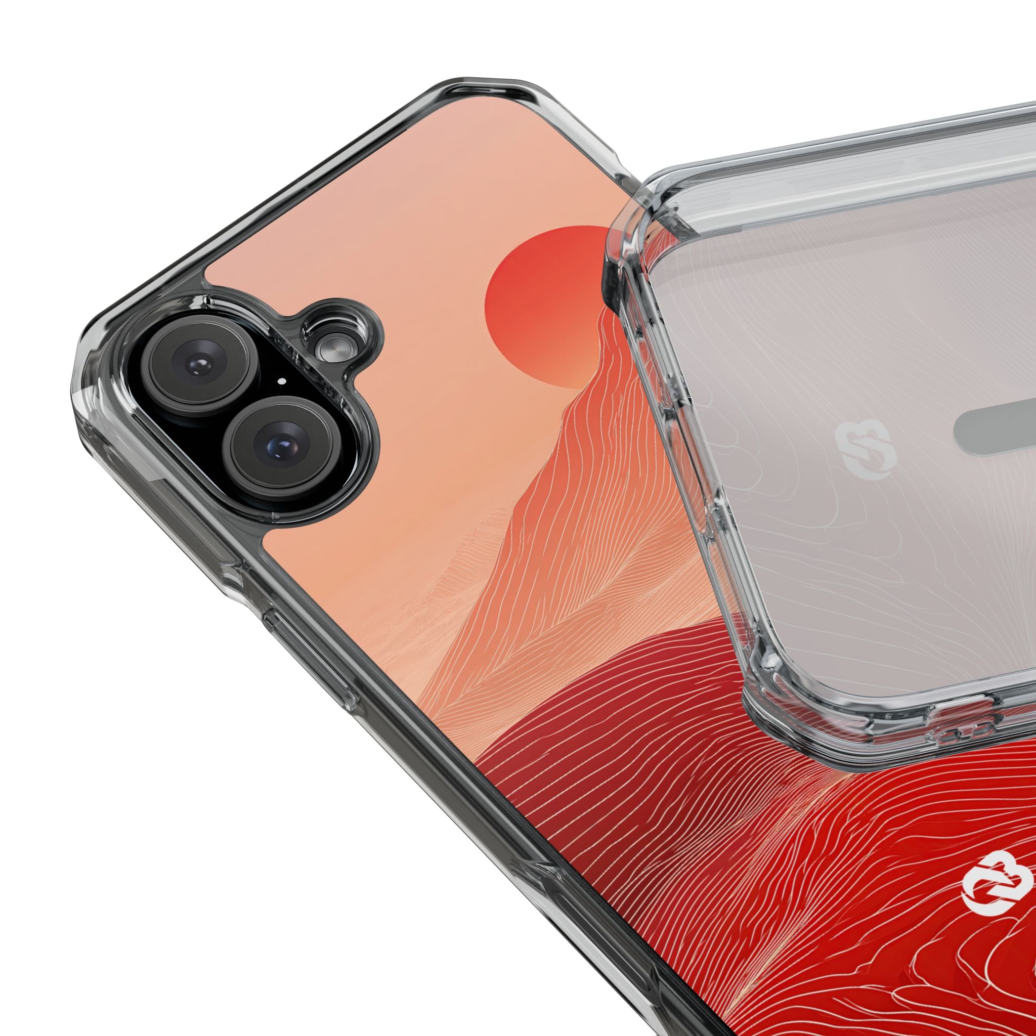 Red Impact MagSafe Phone Case for iPhone - Crimson Ridge Lines