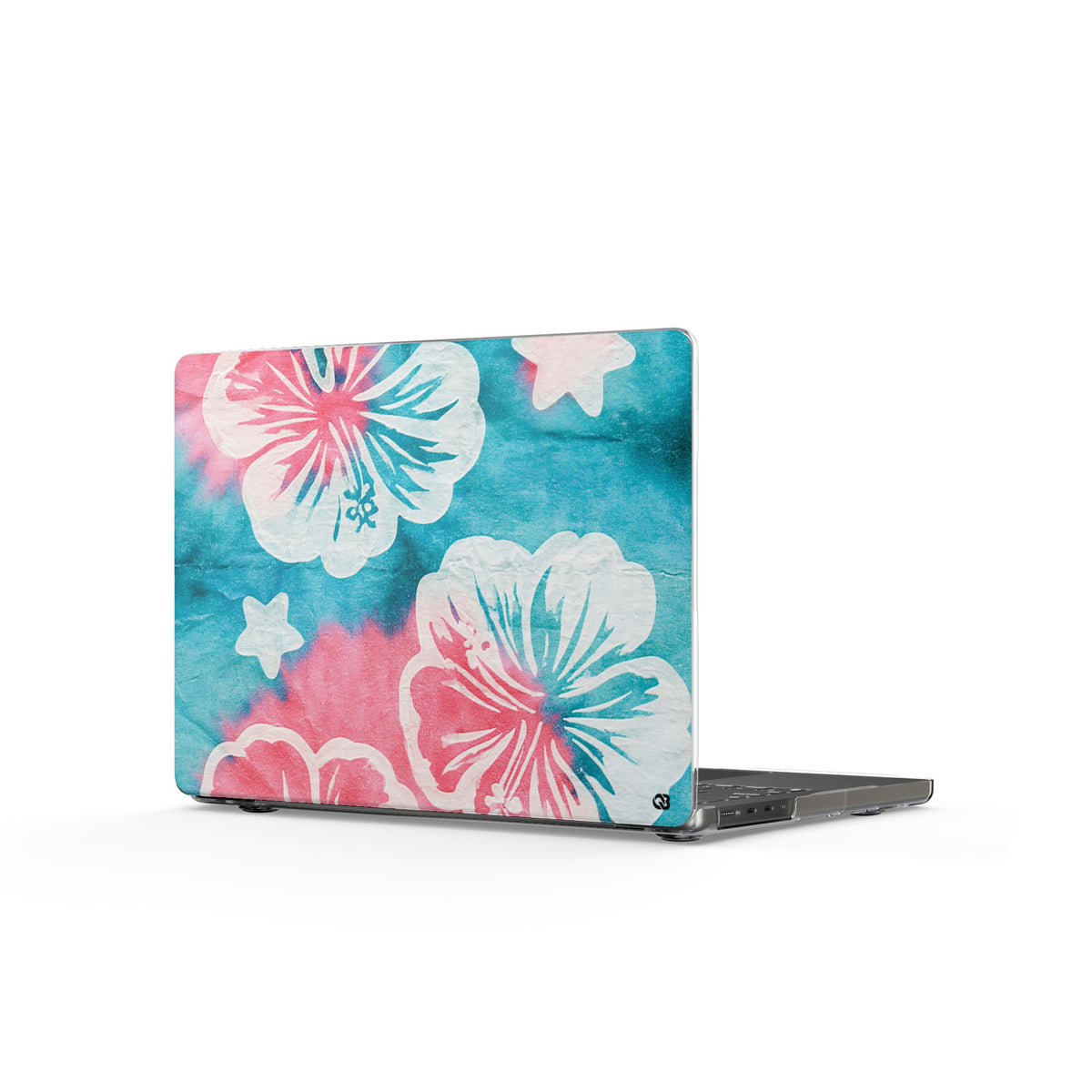 Tropical Hibiscus Bloom · Clear Hard Case for MacBook · Teal
