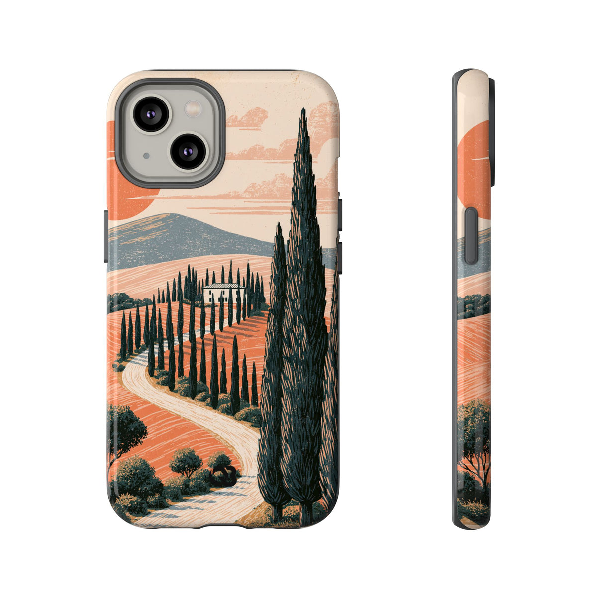 Tuscan Cypress Horizon · Tough Phone Case for iPhone · Orange