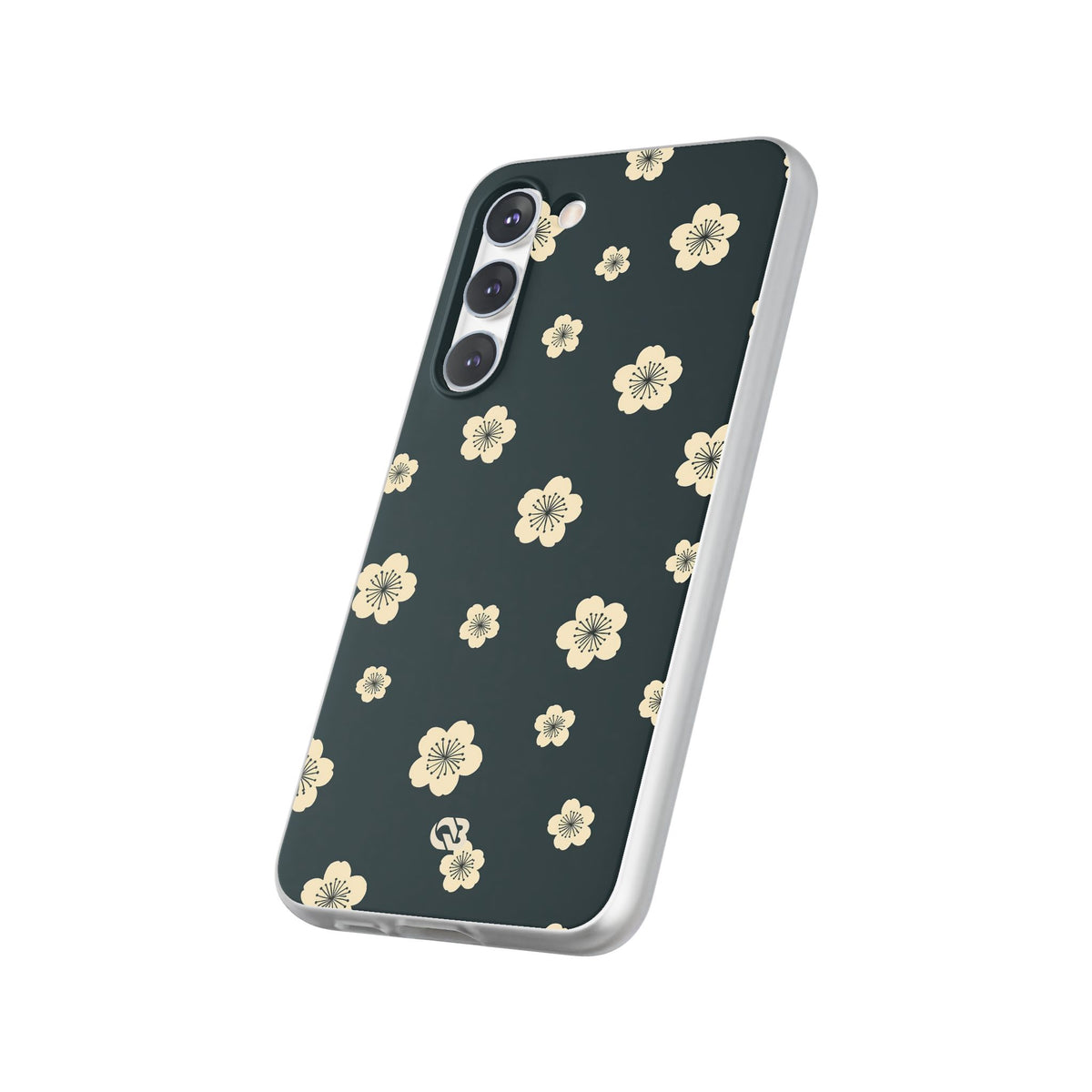 Teal Lite Phone Case for Samsung - Obsidian Cream Petals