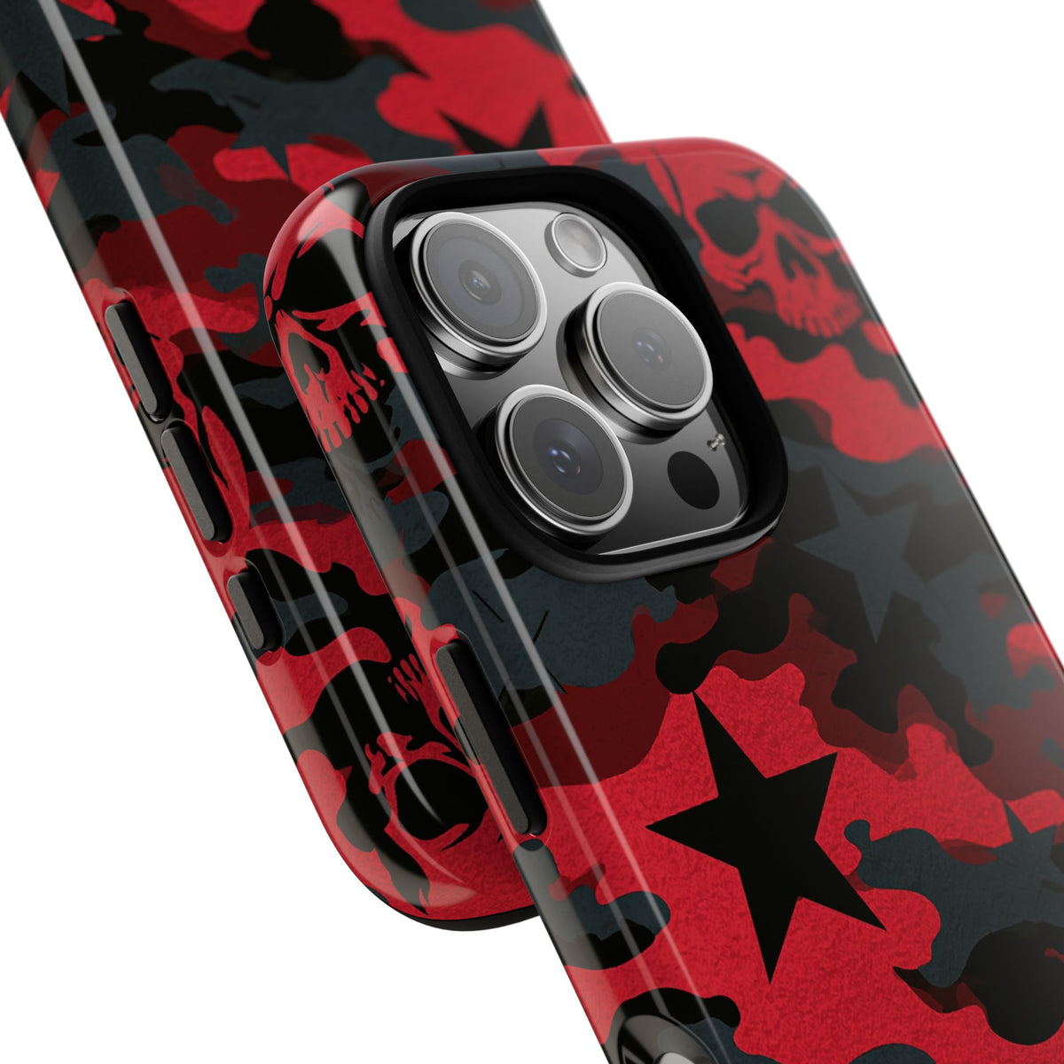 Crimson Skull Camo · Tough Phone Case for iPhone · Red