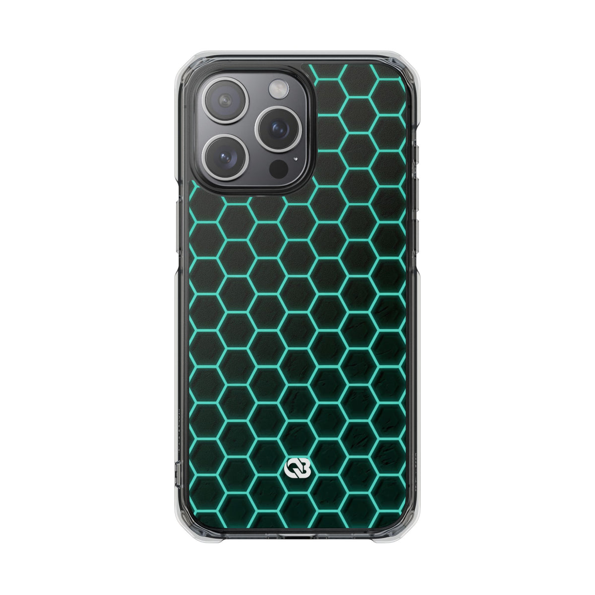 Neon Hex Spectrum · Clear Impact Magnetic Phone Case for iPhone · Teal