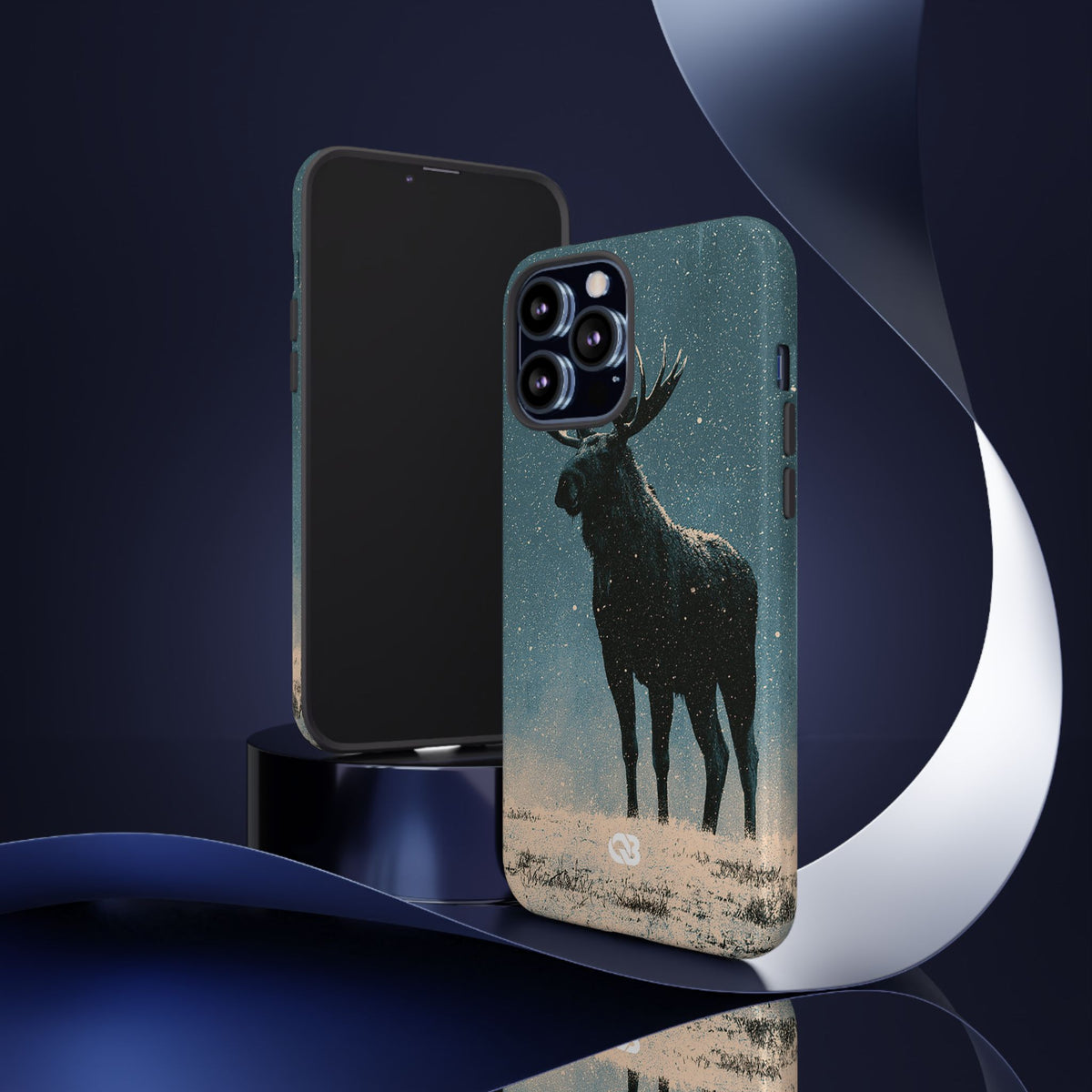 Nordic Boreal Moose · Tough Phone Case for iPhone · Blue
