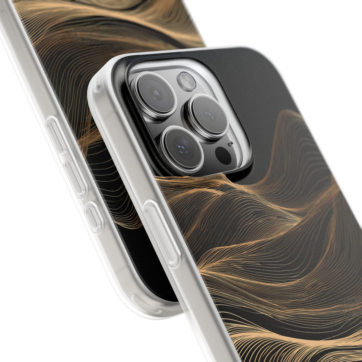 Black Lite Phone Case for iPhone - Copper Topo Ridge