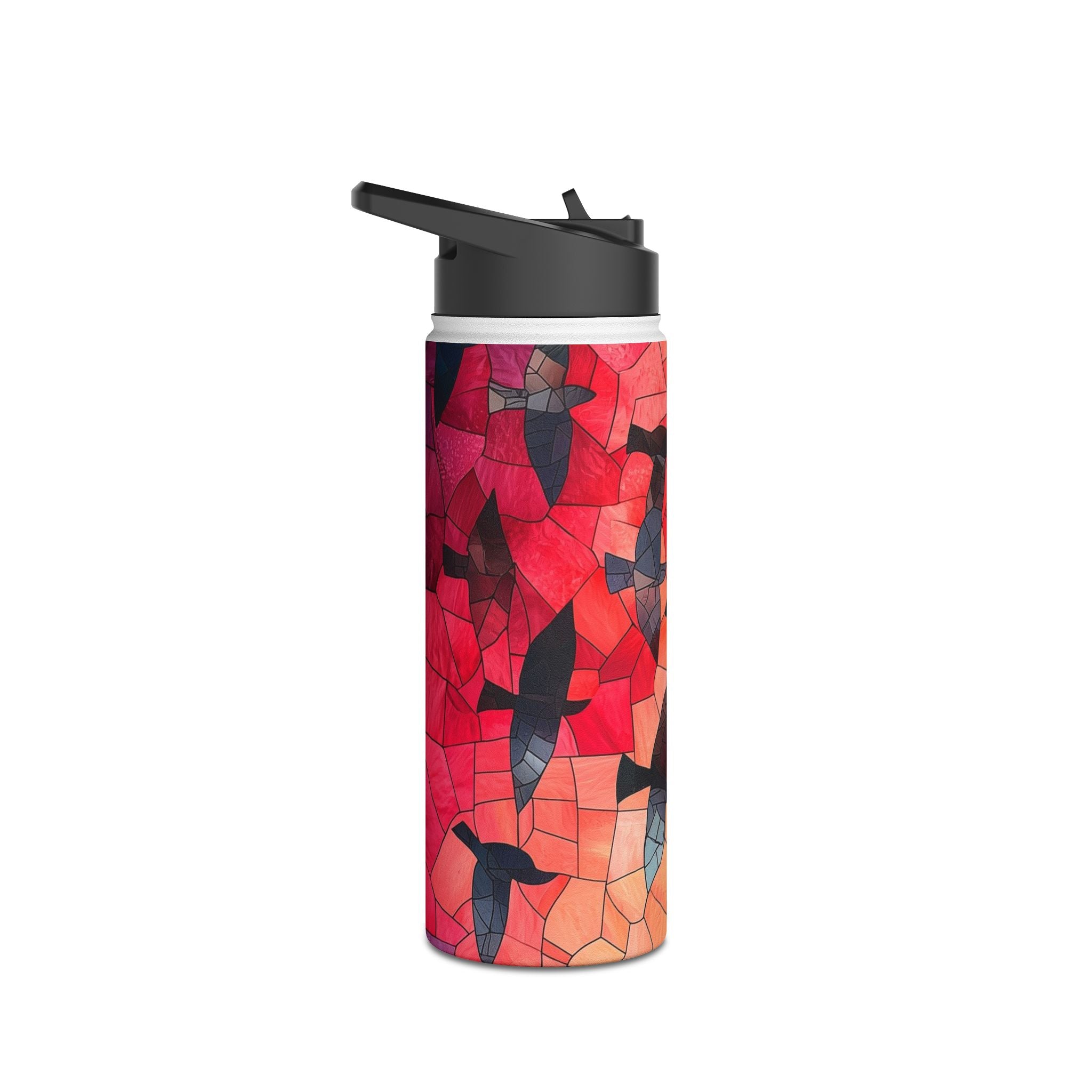 Stained Glass Birds - Stainless Steel Water Bottle