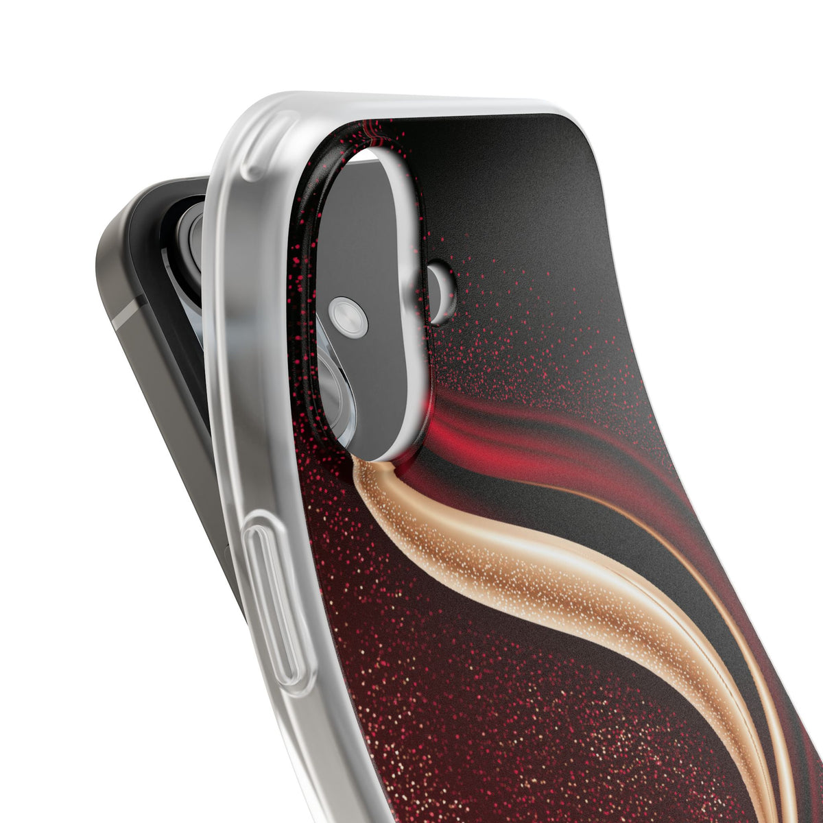 Gilded Crimson Flow · Lite Phone Case for iPhone · Red