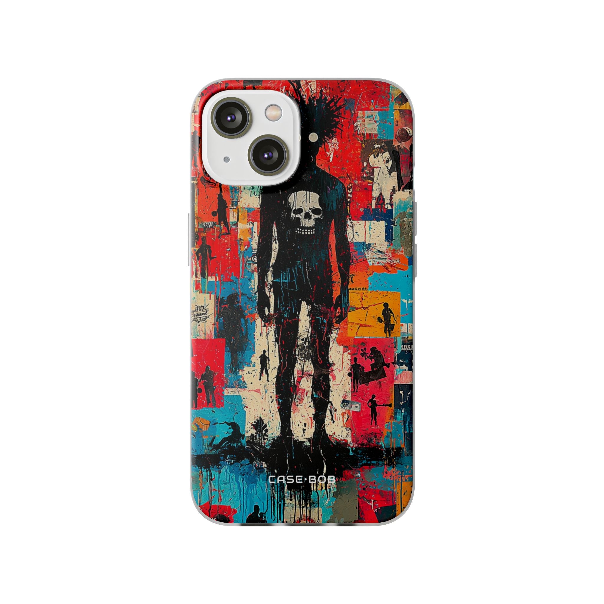 Spiky Skull Silhouette iPhone 14 Case - Soft