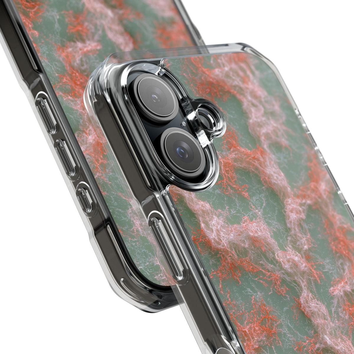 Coral Pixel Matrix · Clear Impact Magnetic Phone Case for iPhone · Green