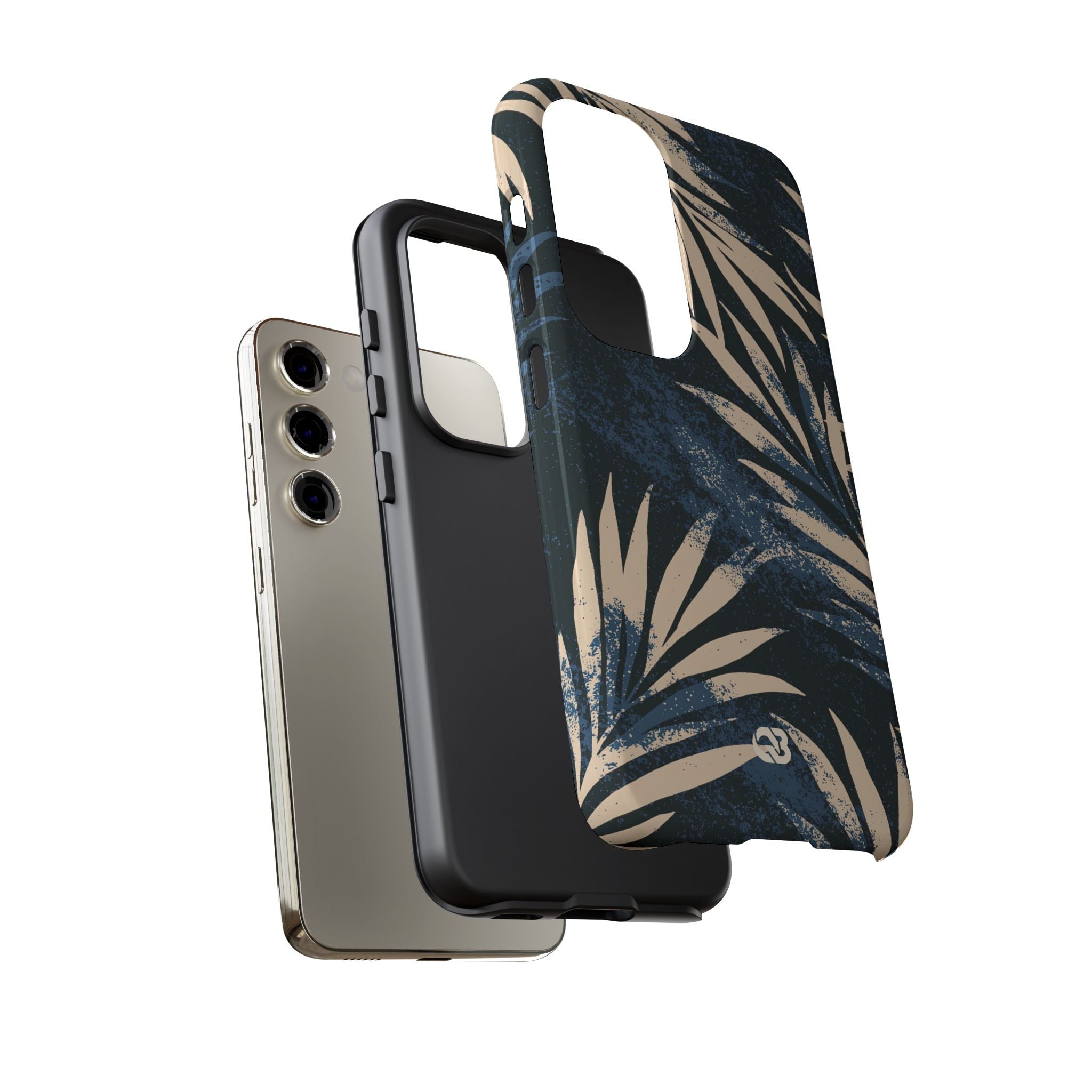 Blue Tough Phone Case for Samsung - Midnight Indigo Palm