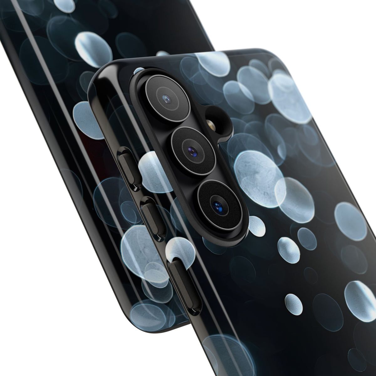 Black Tough Phone Case for Samsung - Silver Orbit Glow
