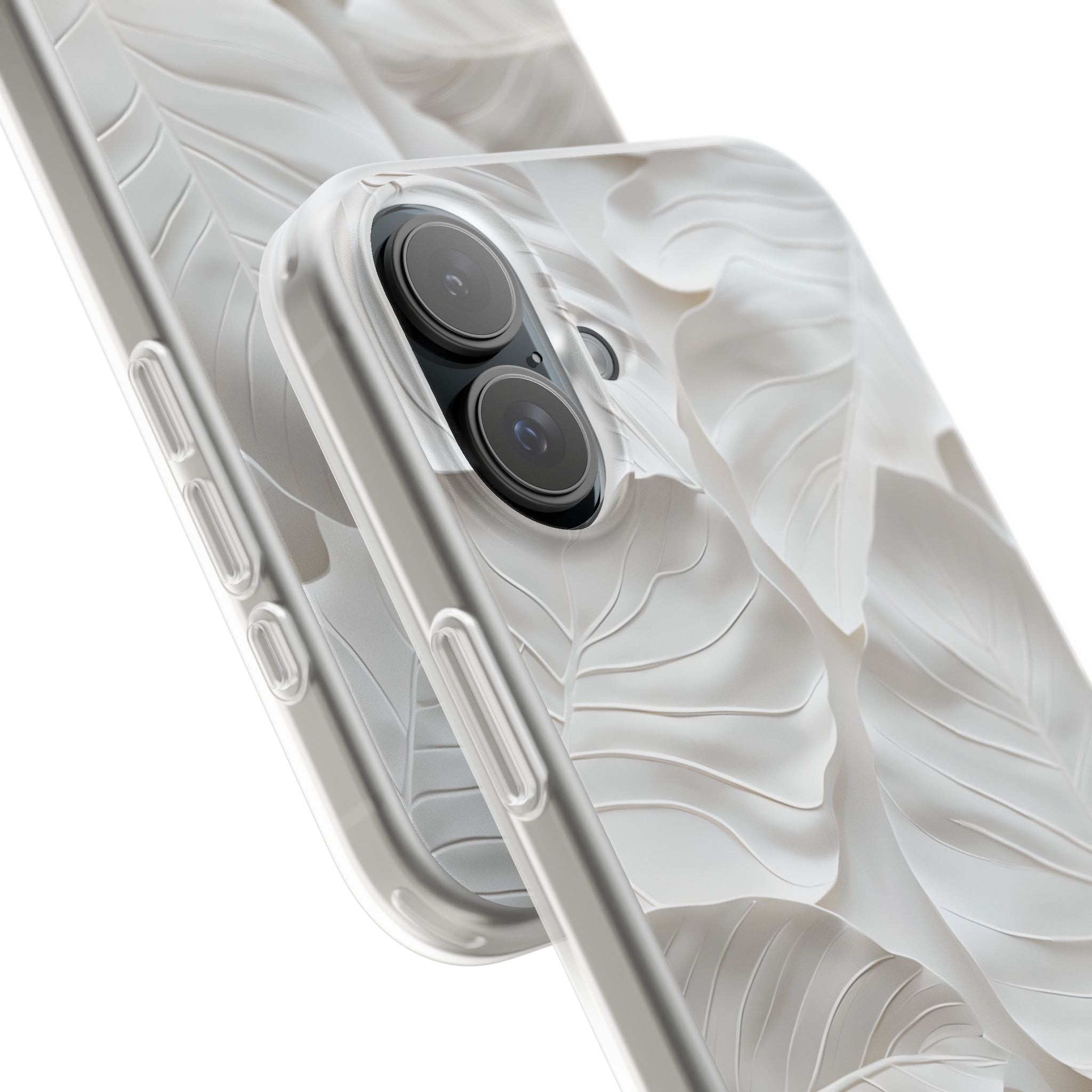 Sculpted Ivory Leaves · Soft Phone Case for iPhone