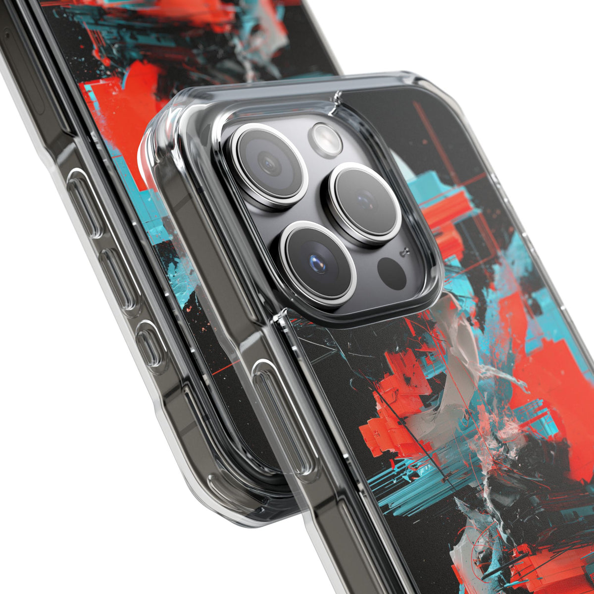 Fragmented Cyber Core · Clear Impact Magnetic Phone Case for iPhone · Black