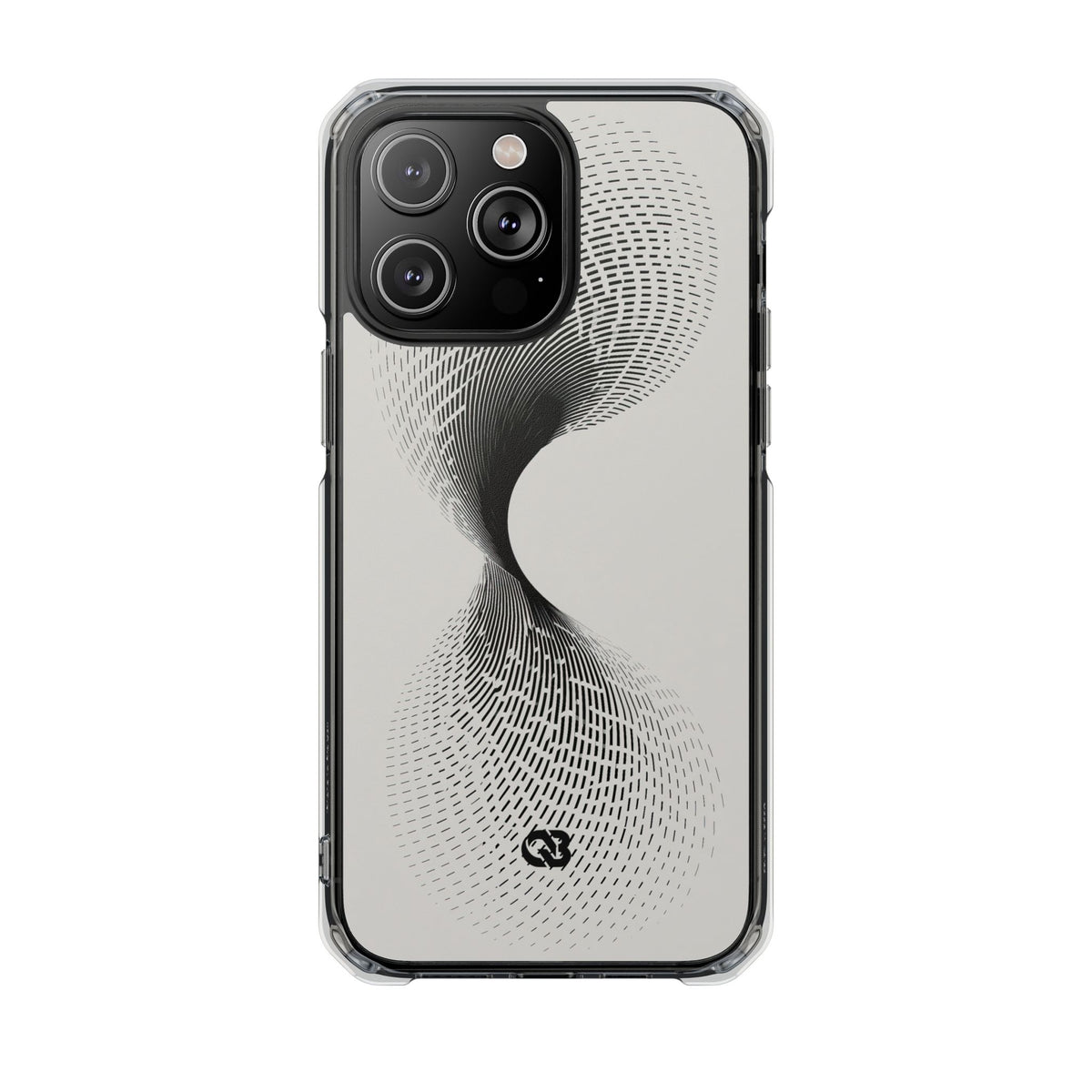 Helical Grid · Clear Impact Magnetic Phone Case for iPhone · Grey