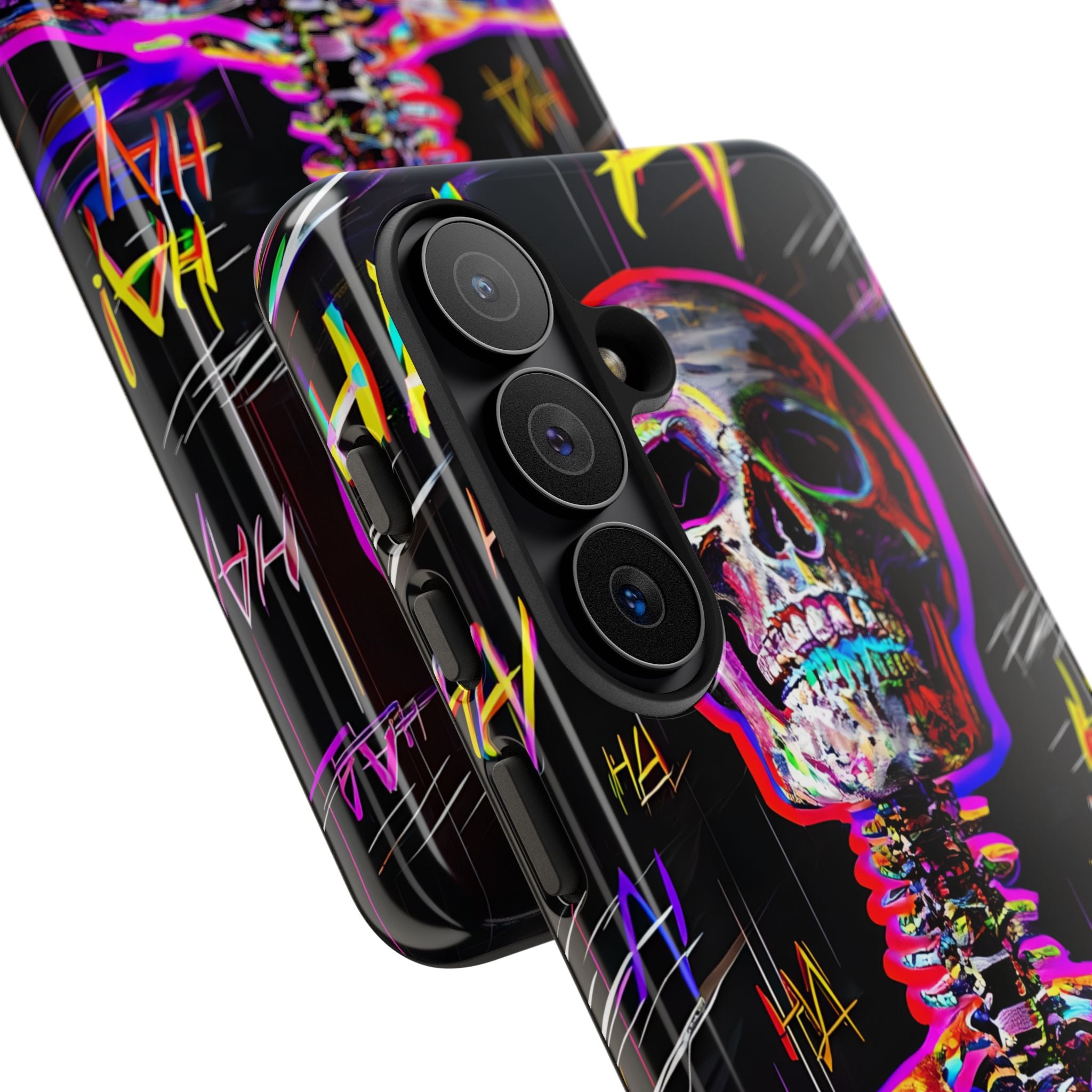 Neon Glitch Skeleton · Tough Handyhülle für Samsung