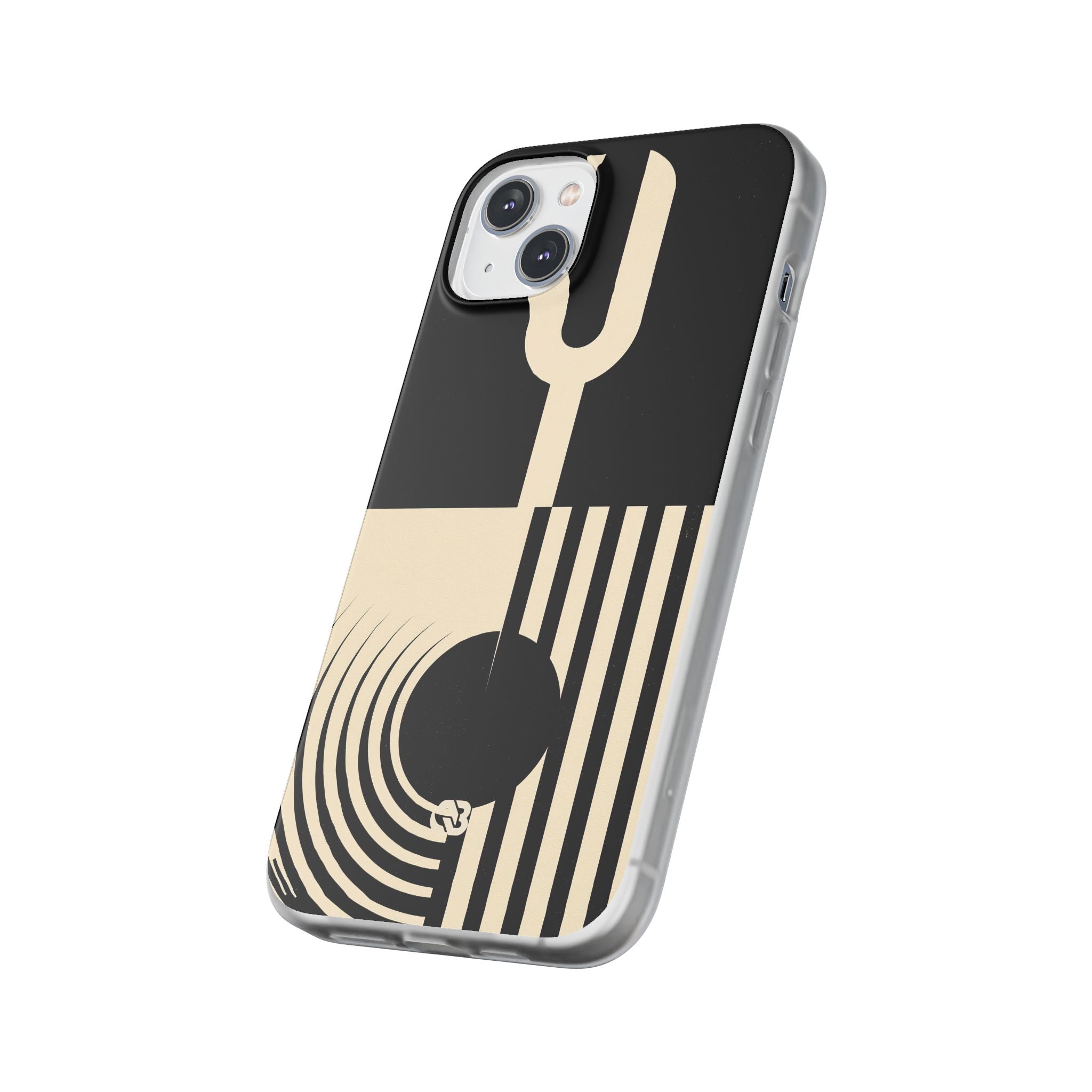 Black Lite Phone Case for iPhone - Ivory Signal Grid