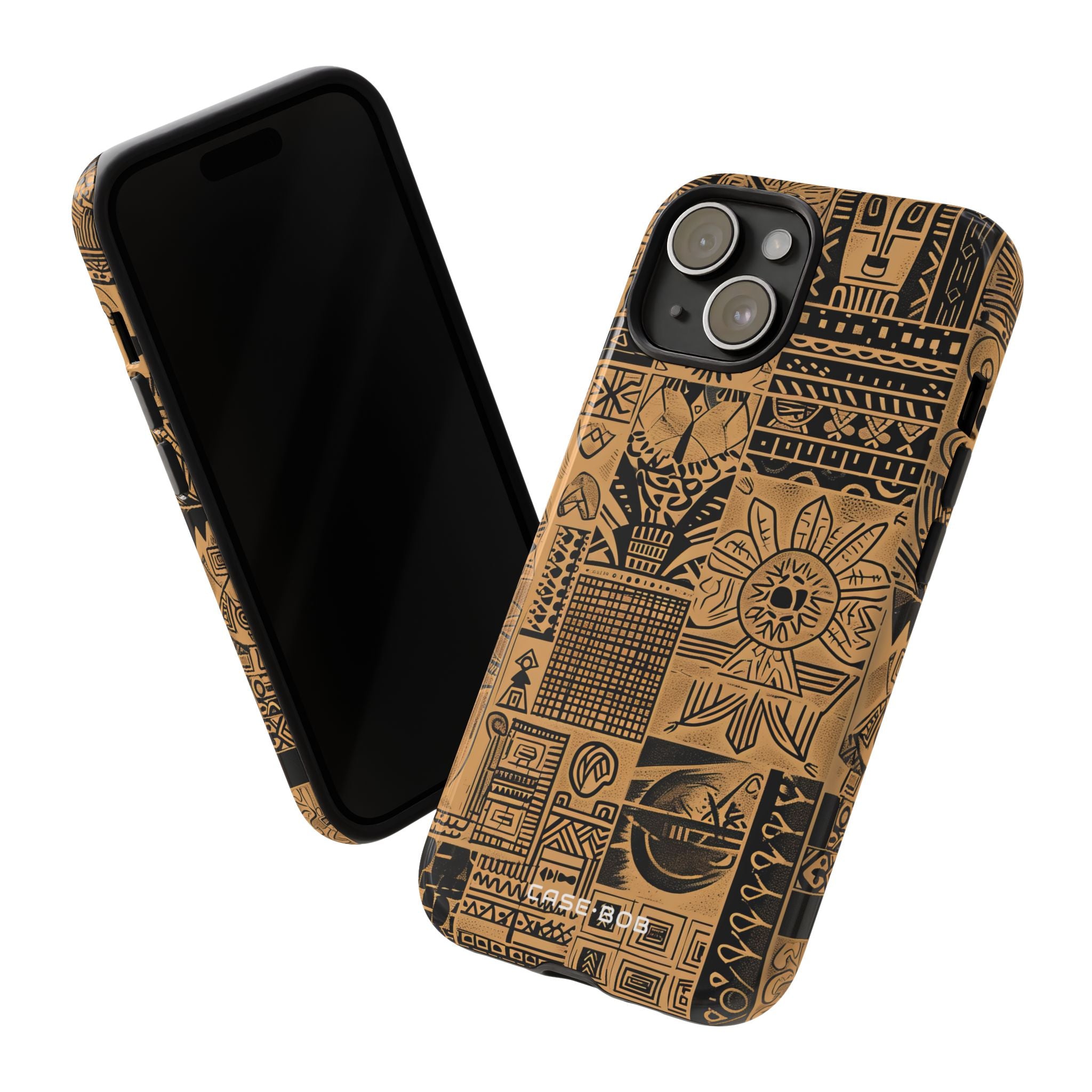 Tribal Faces iPhone 15 Cover - Tough