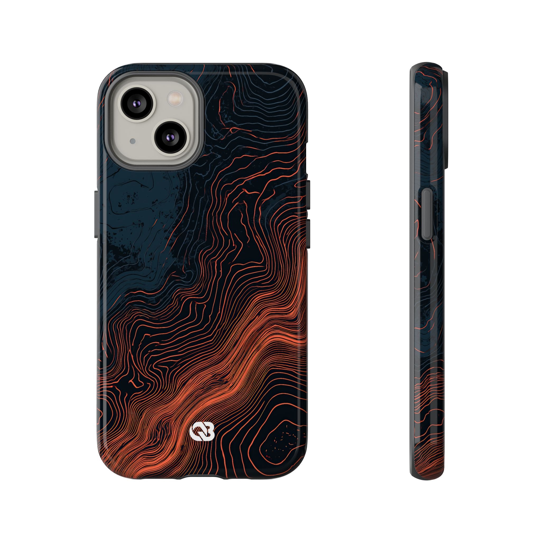 Black Tough Phone Case for iPhone - Volcanic Basalt Map