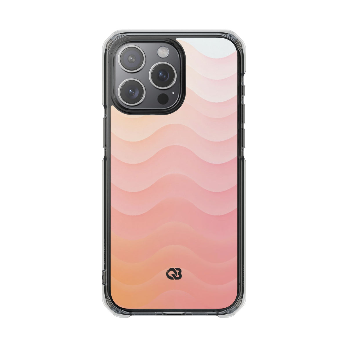 Blush Horizon Waves · Clear Impact Magnetic Phone Case for iPhone · Pink